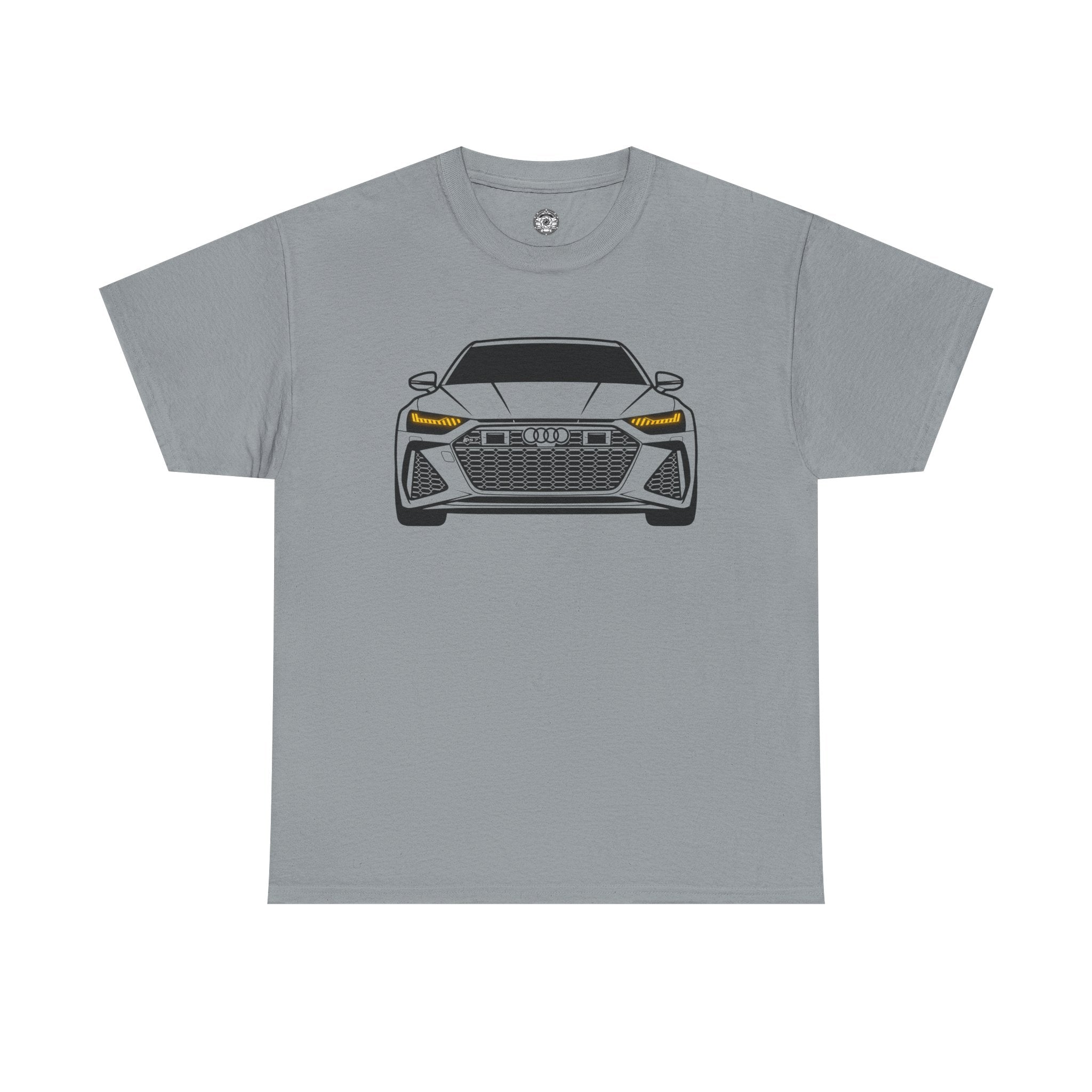 Unisex Heavy Cotton Tee — Illuminated Matrix Headlights (Yellow)
