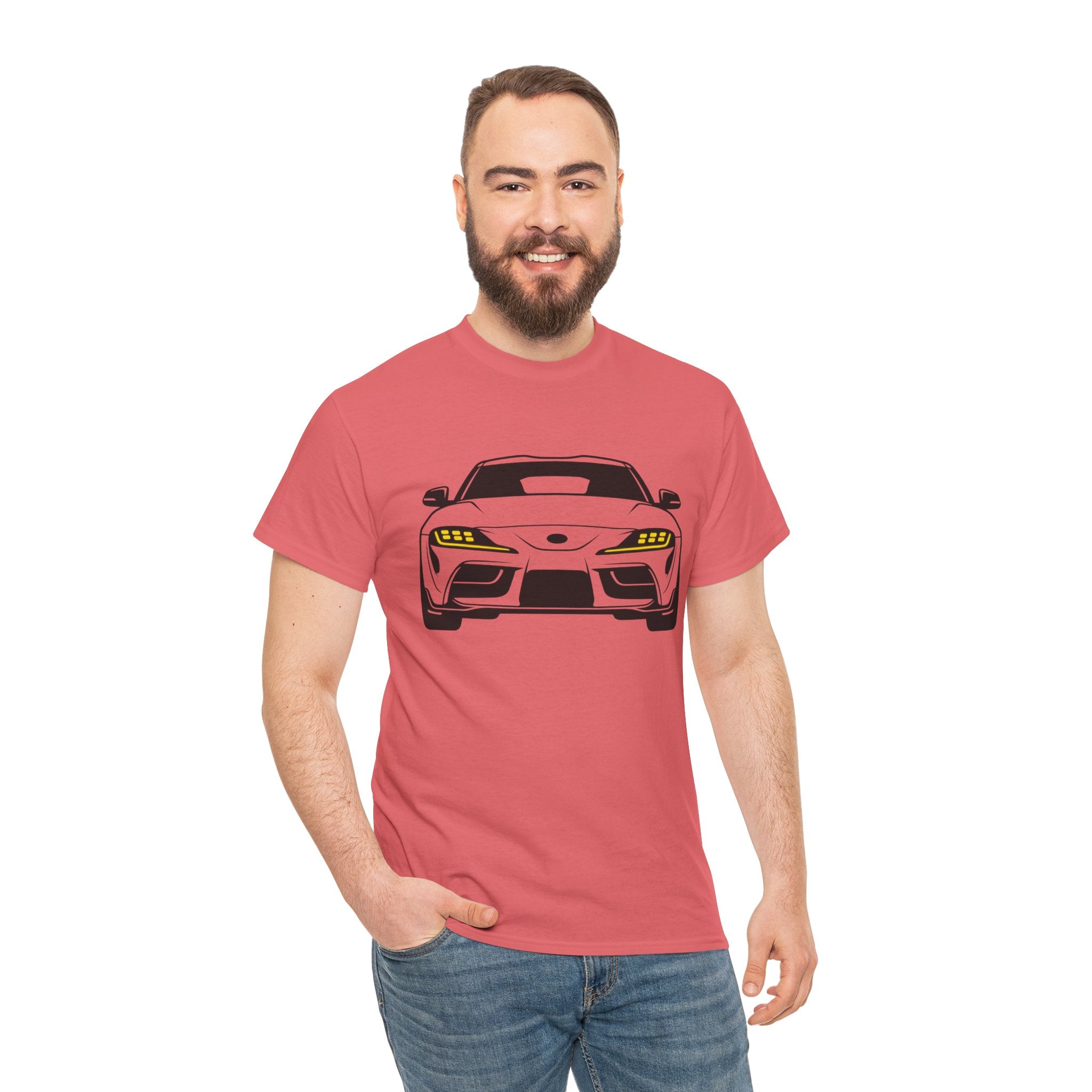 Unisex Heavy Cotton Tee — A90 Illuminated Headlights (Yellow)