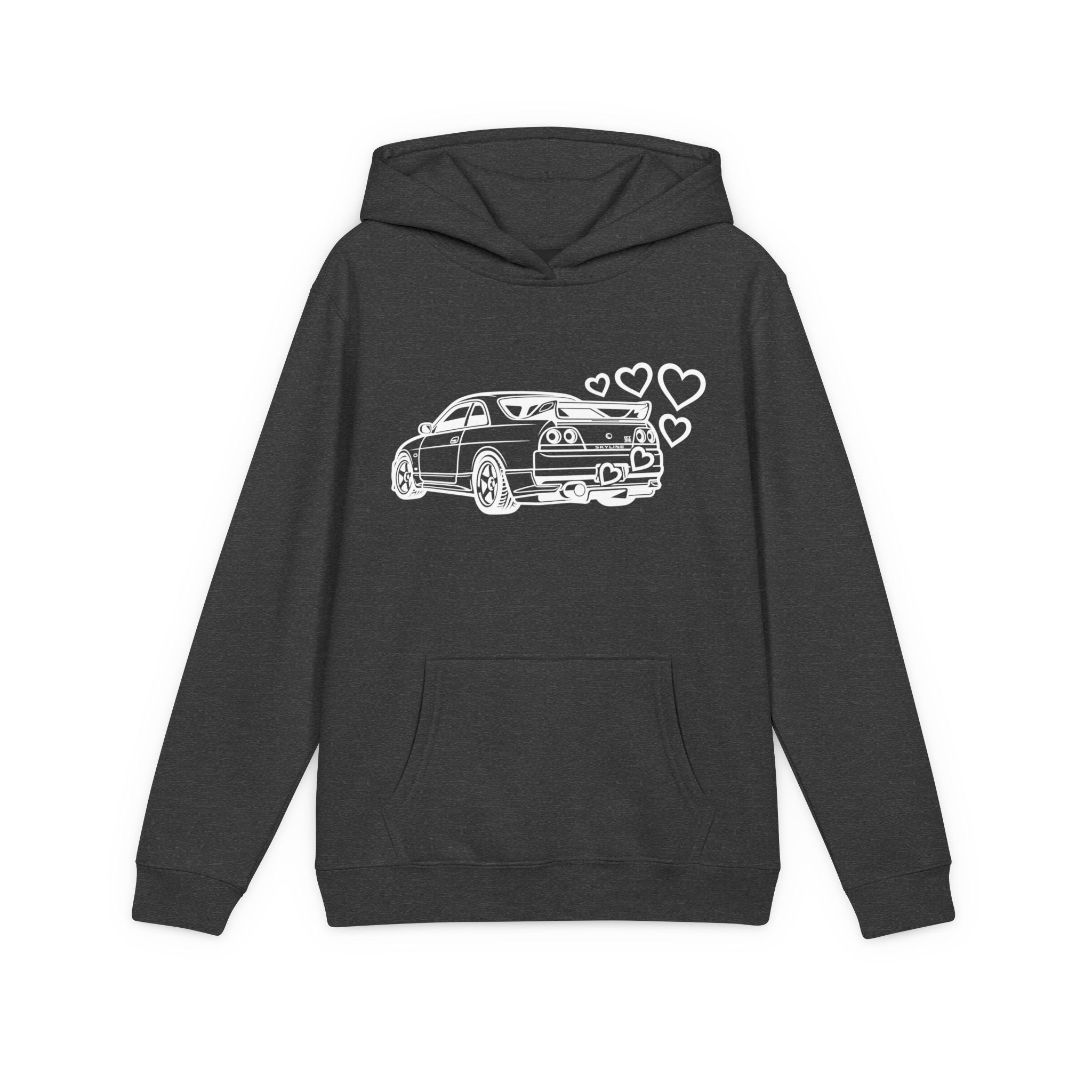 Youth V.I.T.™ Fleece Hoodie — JDM Car with Hearts