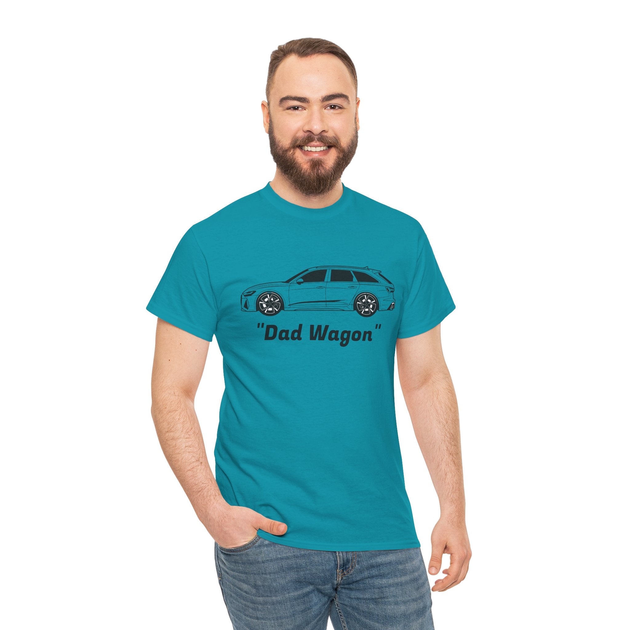 Unisex Heavy Cotton Tee — Twin-Turbo V8 "Dad Wagon"