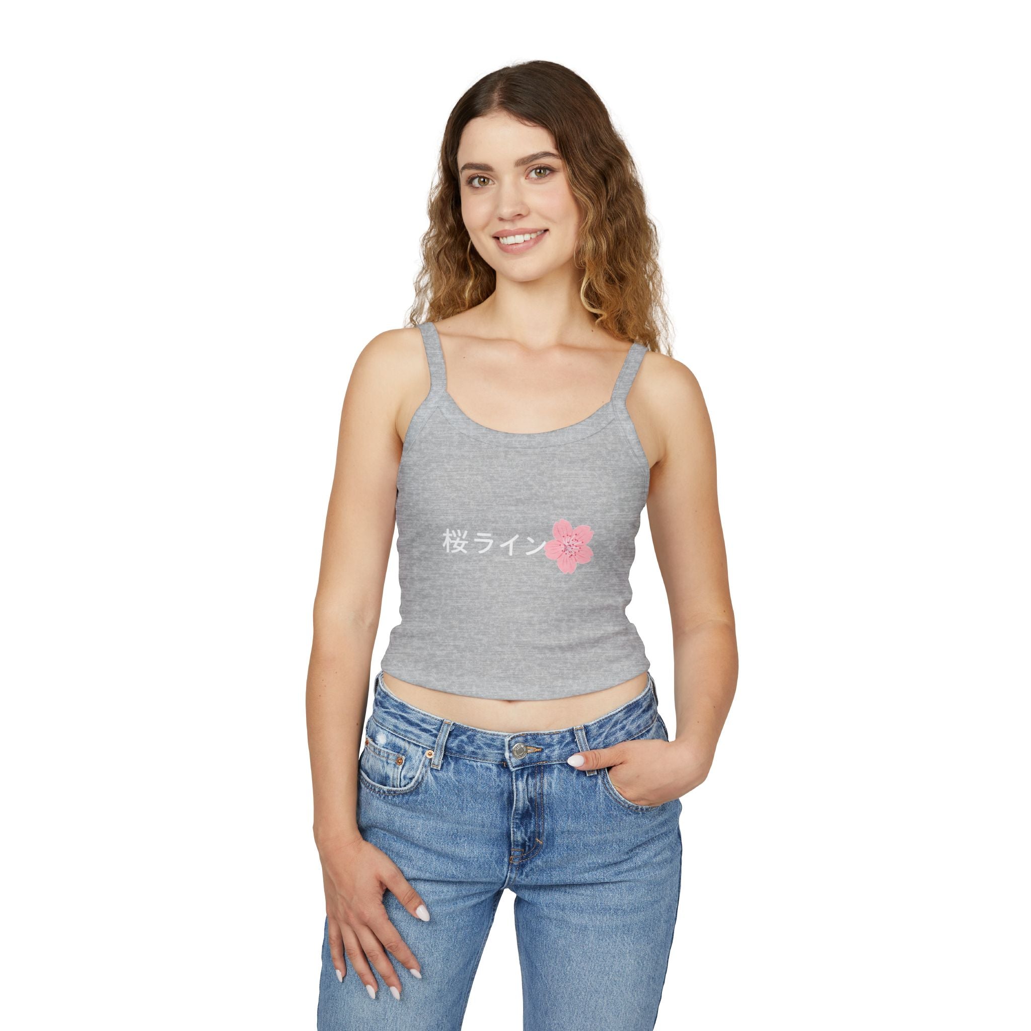 Women's Spaghetti Strap Tank — 'Sakura' Cherry Blossom