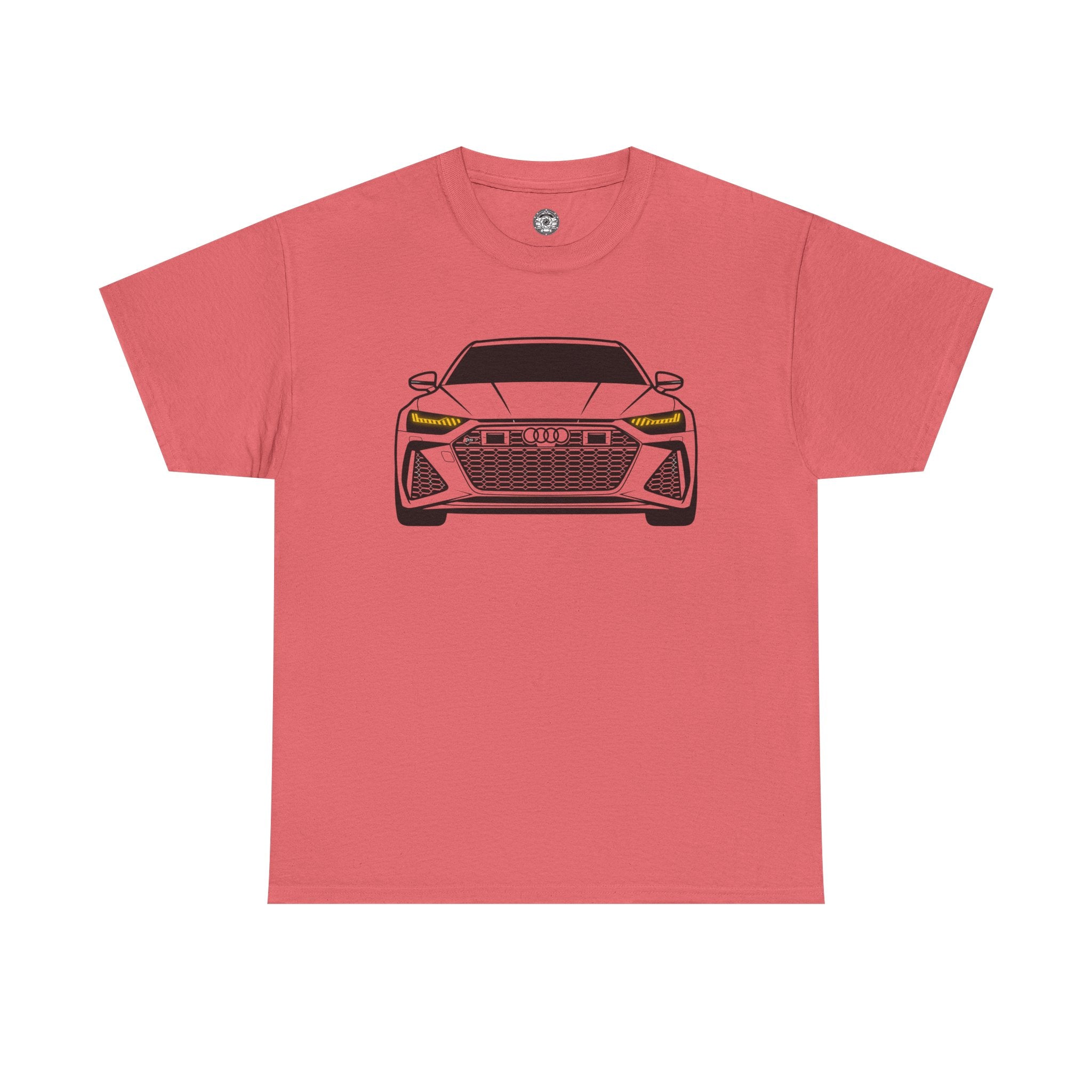Unisex Heavy Cotton Tee — Illuminated Matrix Headlights (Yellow)