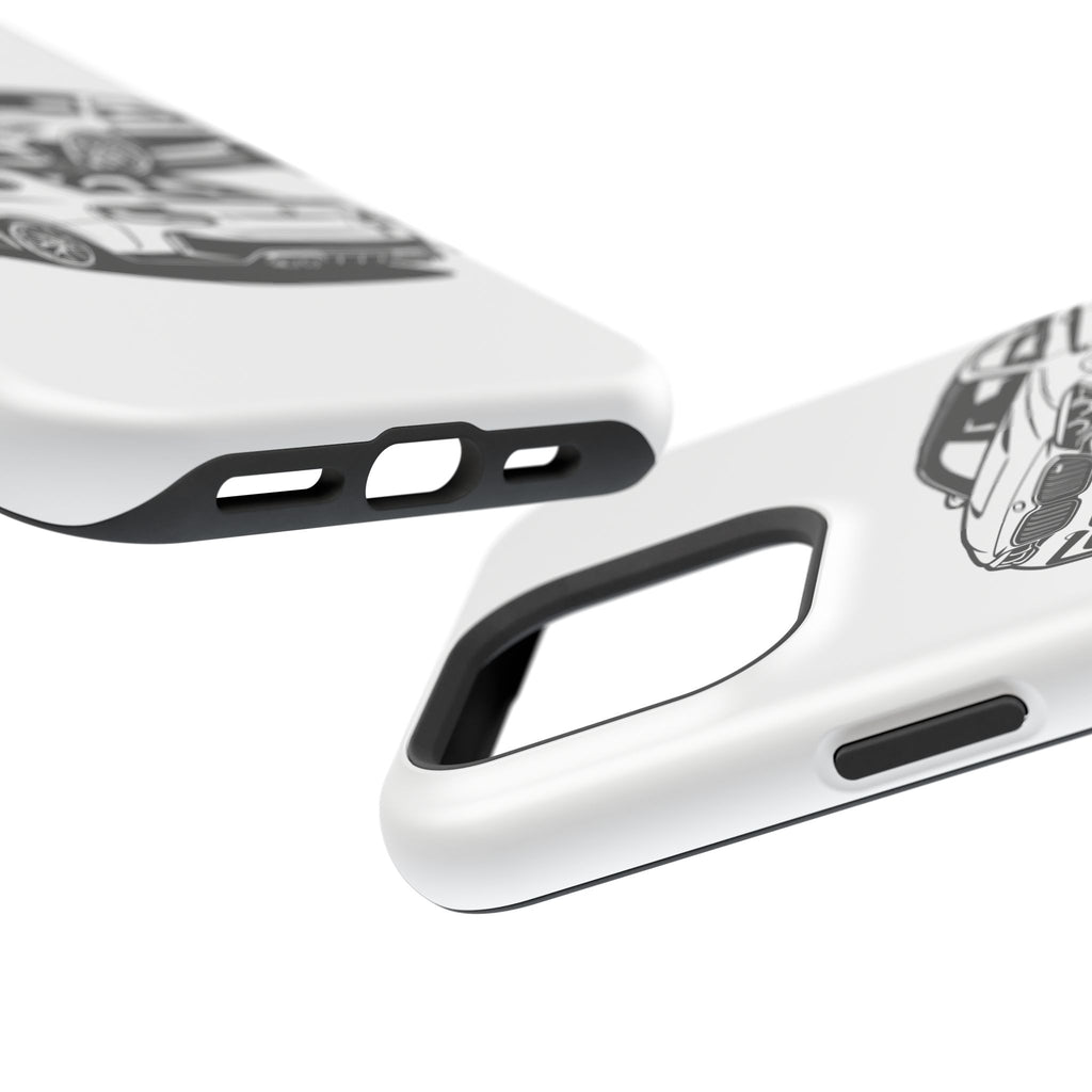 Magnetic Impact-Resistant Phone Case — Black/White Sports Coupe