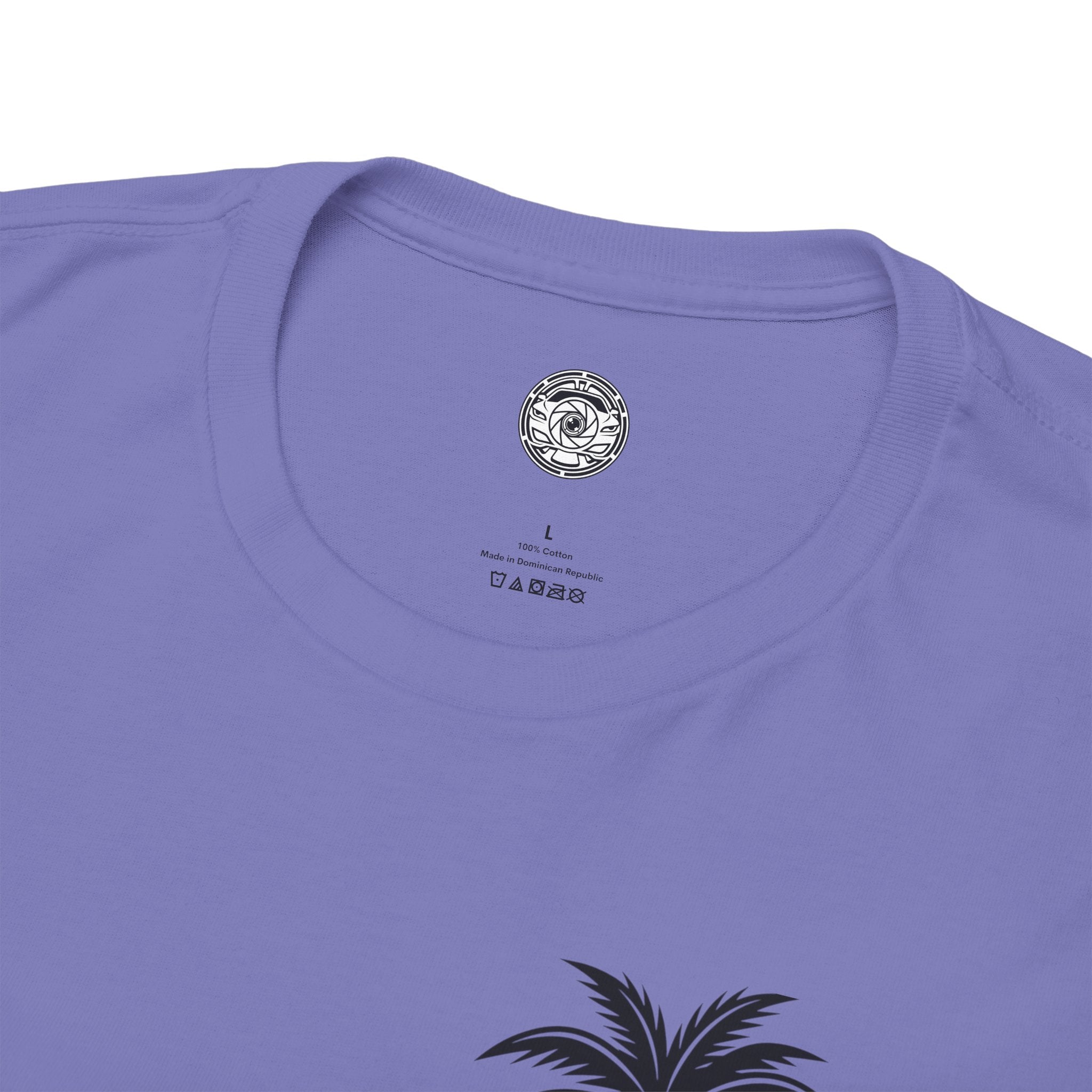 Unisex Heavy Cotton Tee — Supercar/Palm Trees