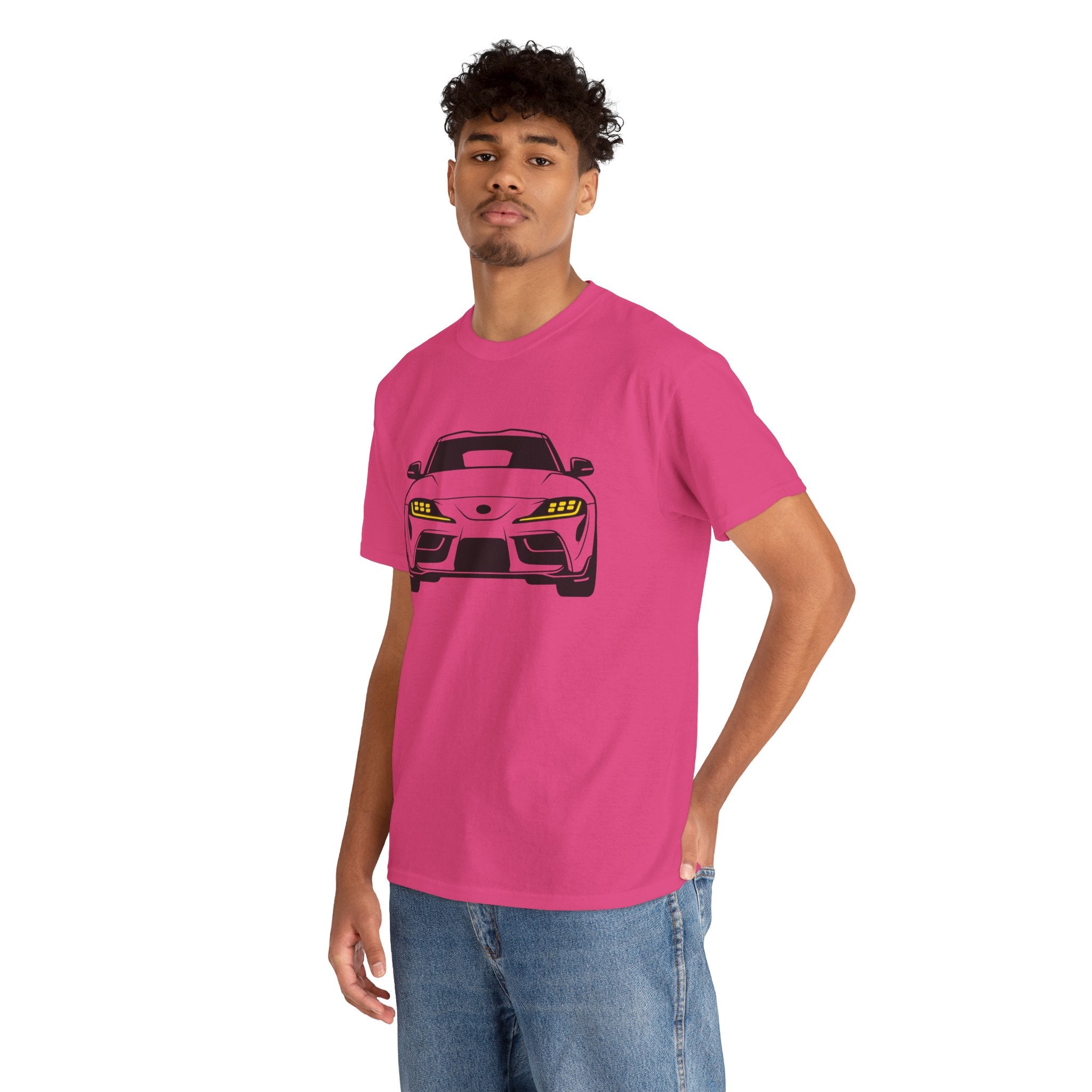 Unisex Heavy Cotton Tee — A90 Illuminated Headlights (Yellow)