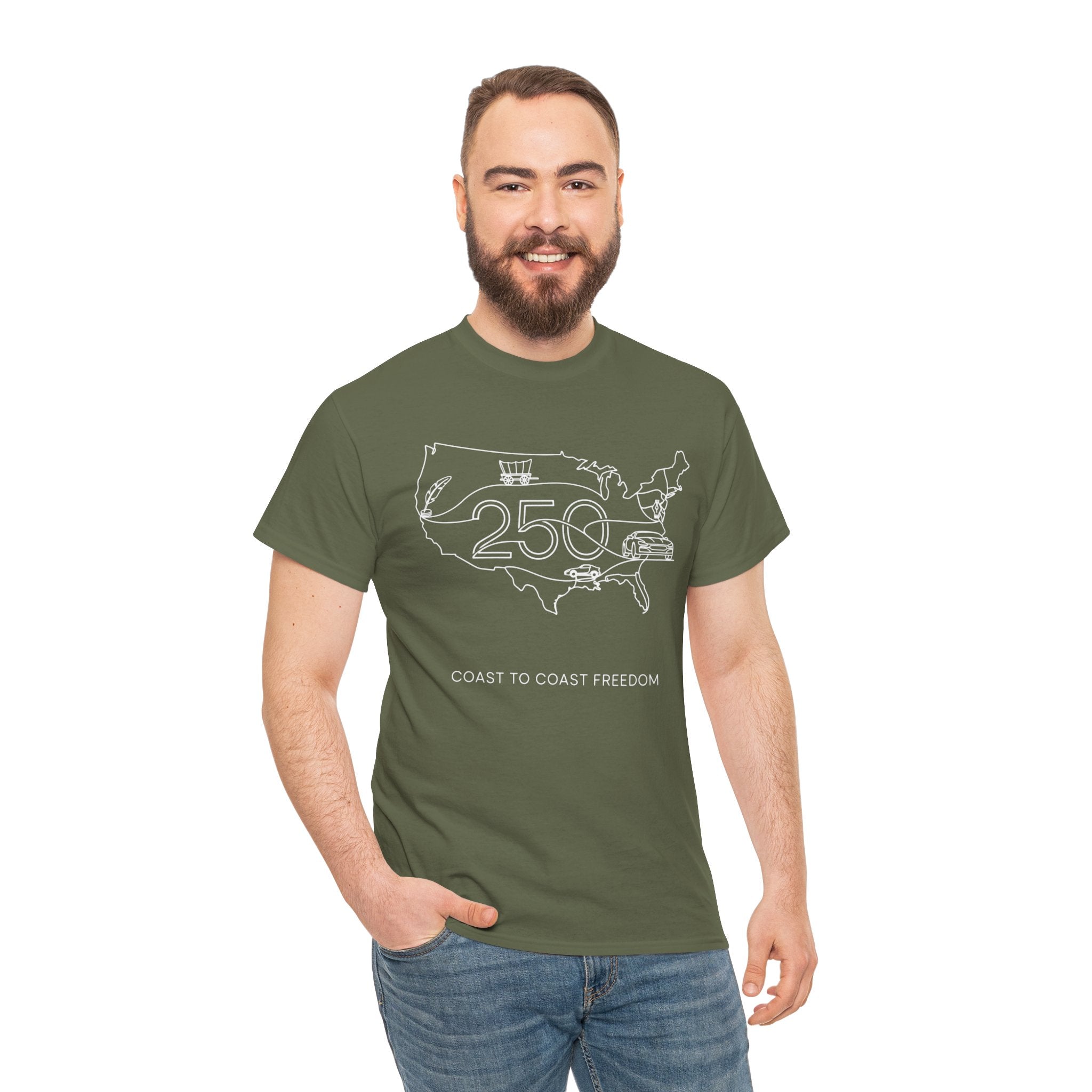 Unisex Heavy Cotton Tee — 250th Coast to Coast Freedom