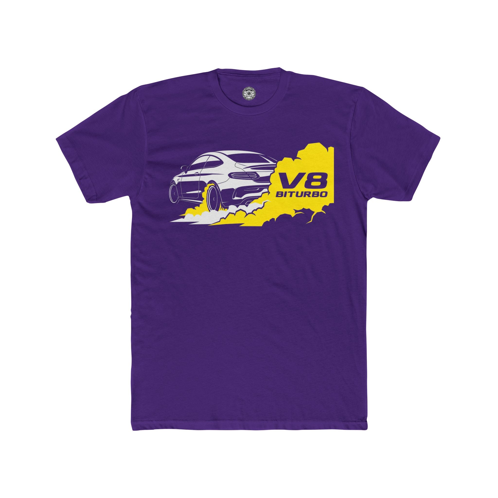 Men's Cotton Crew Tee — V8 Biturbo Burnout