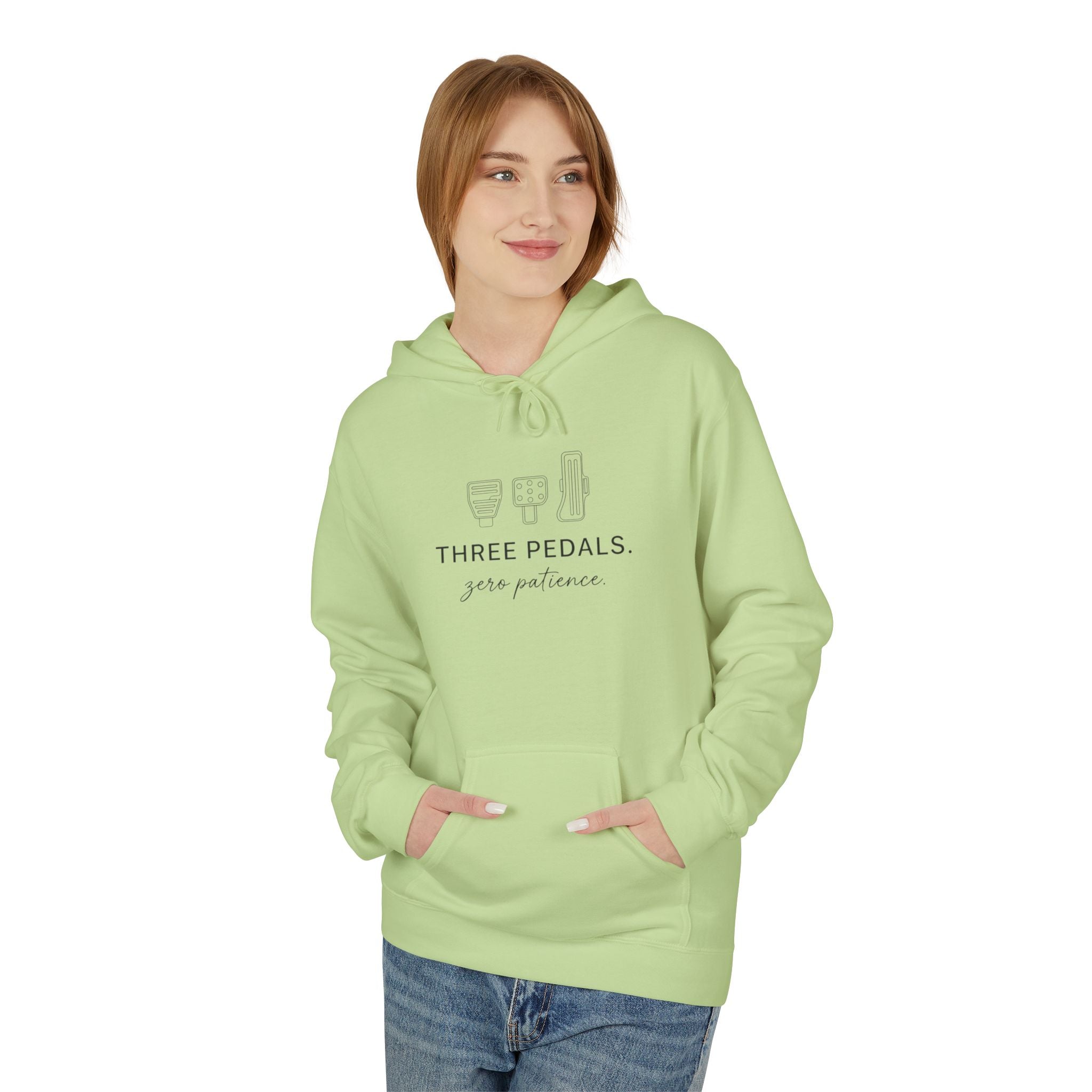 Women's Midweight Softsyle Fleece Hoodie — Three Pedals, Zero Patience