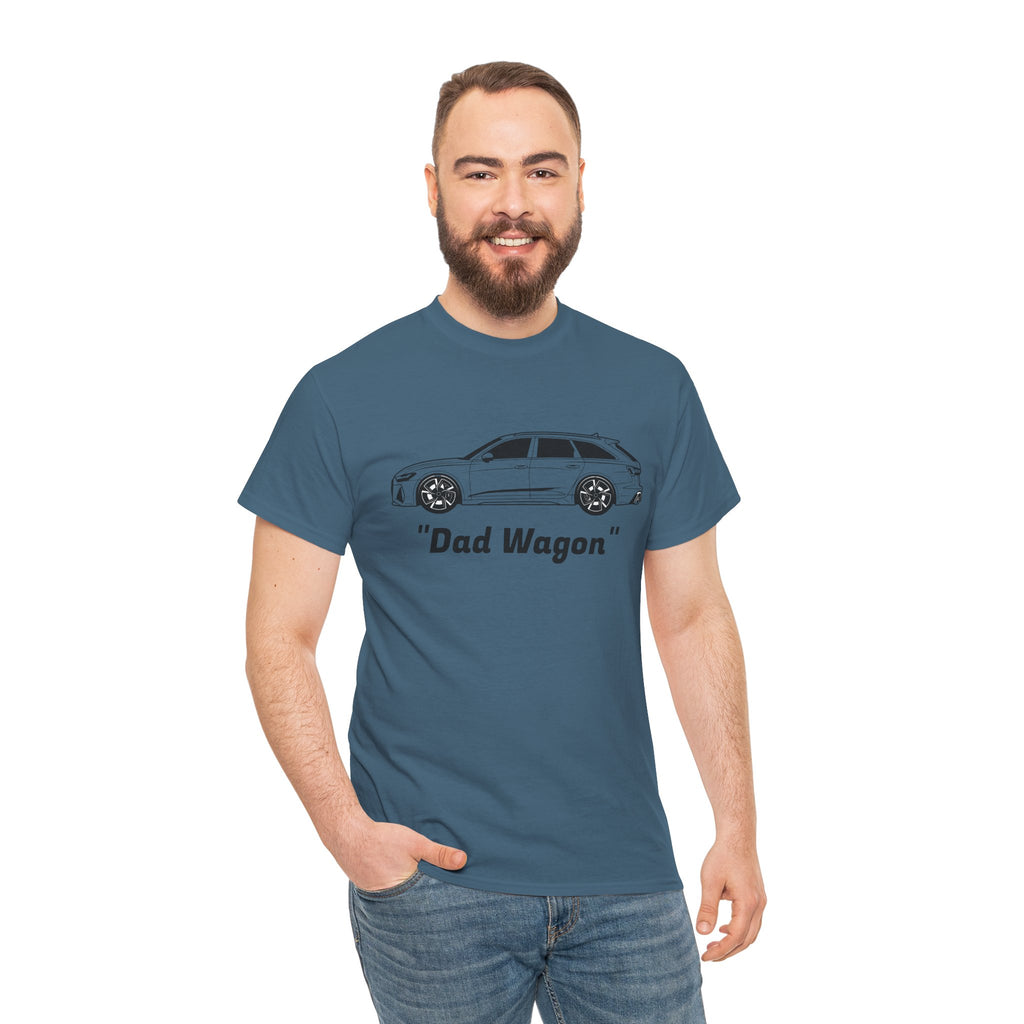 Unisex Heavy Cotton Tee — Twin-Turbo V8 "Dad Wagon"