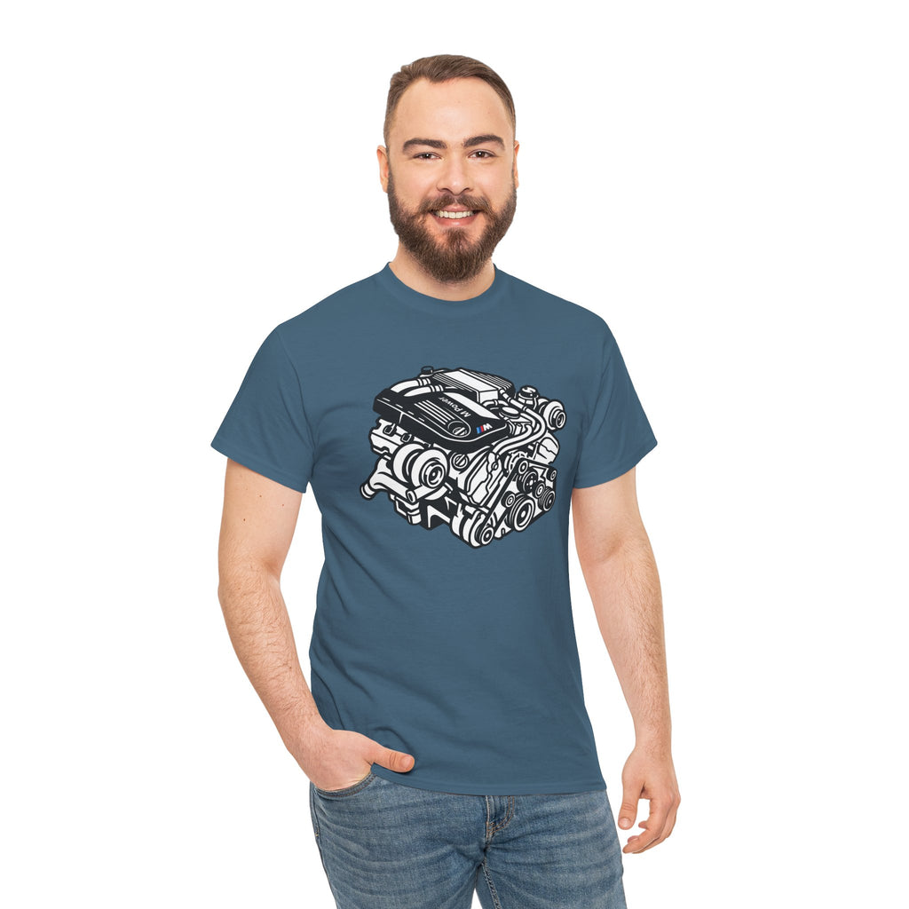 Unisex Heavy Cotton Tee — Engine Illustration (S58)