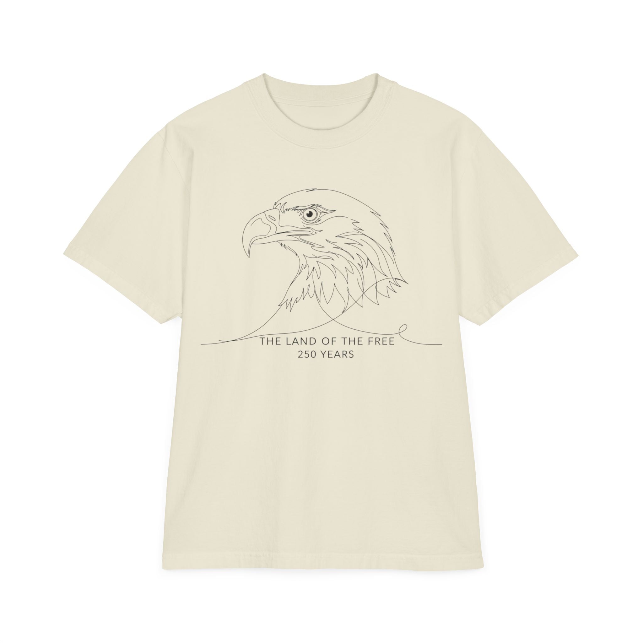 Unisex Garment-Dyed T-Shirt — Eagle Sketch 'The Land of the Free'