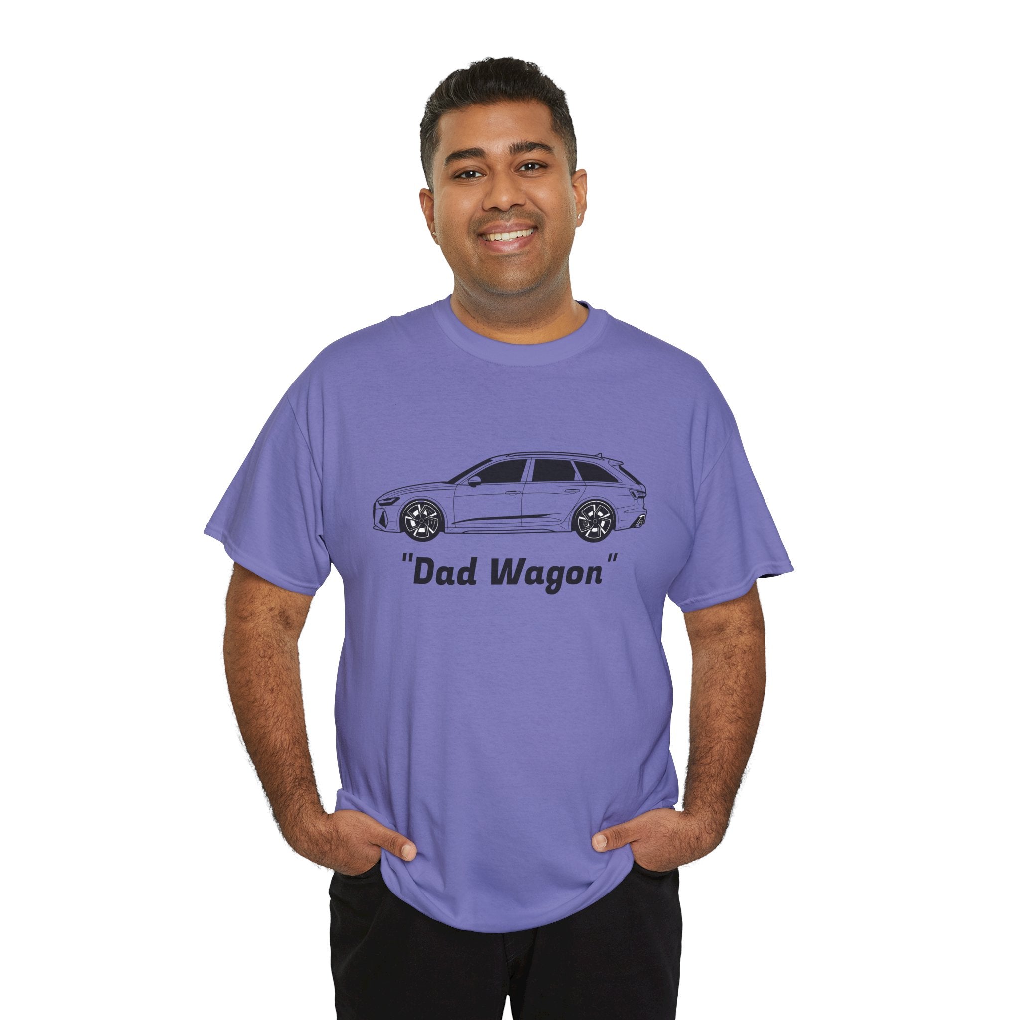 Unisex Heavy Cotton Tee — Twin-Turbo V8 "Dad Wagon"