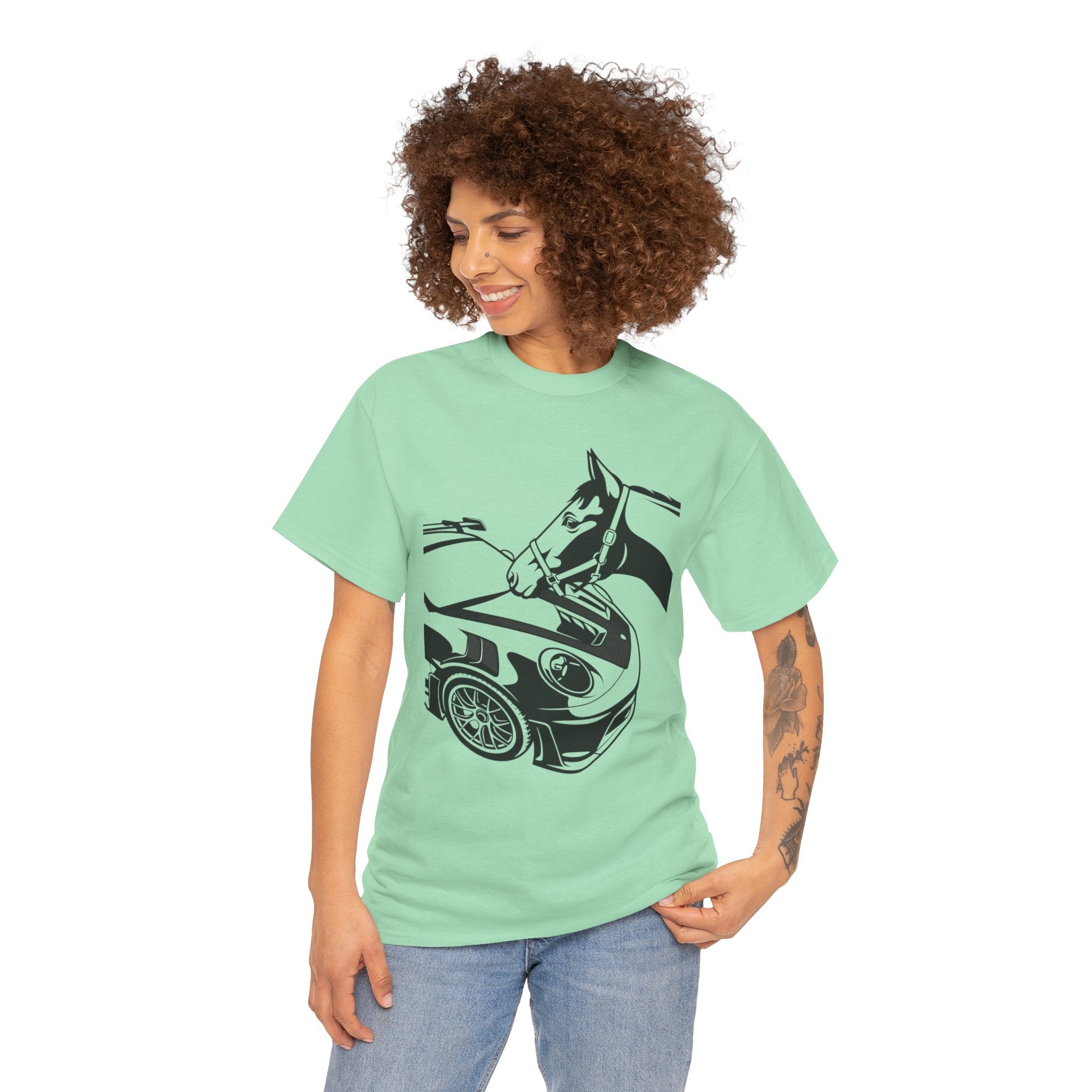 Unisex Heavy Cotton Tee — 992 vs Horse (Viral Video)