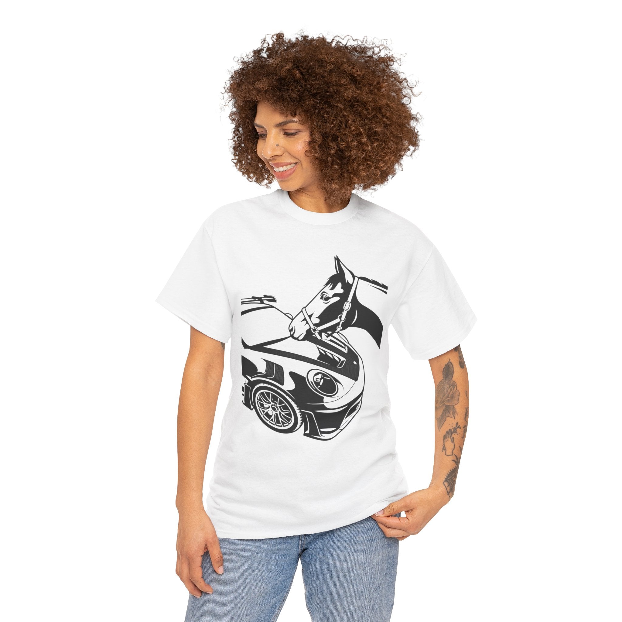 Unisex Heavy Cotton Tee — 992 vs Horse (Viral Video)