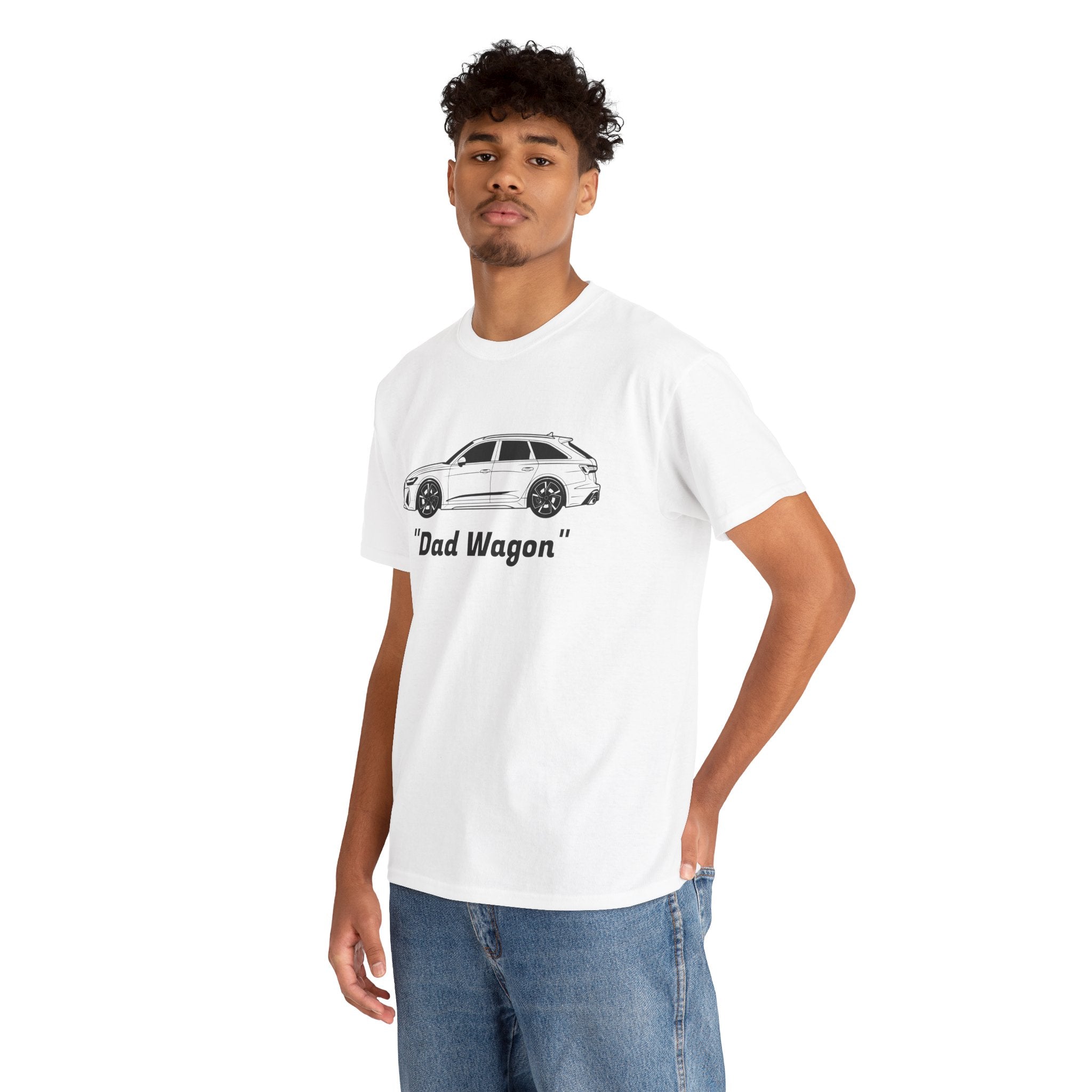 Unisex Heavy Cotton Tee — Twin-Turbo V8 "Dad Wagon"