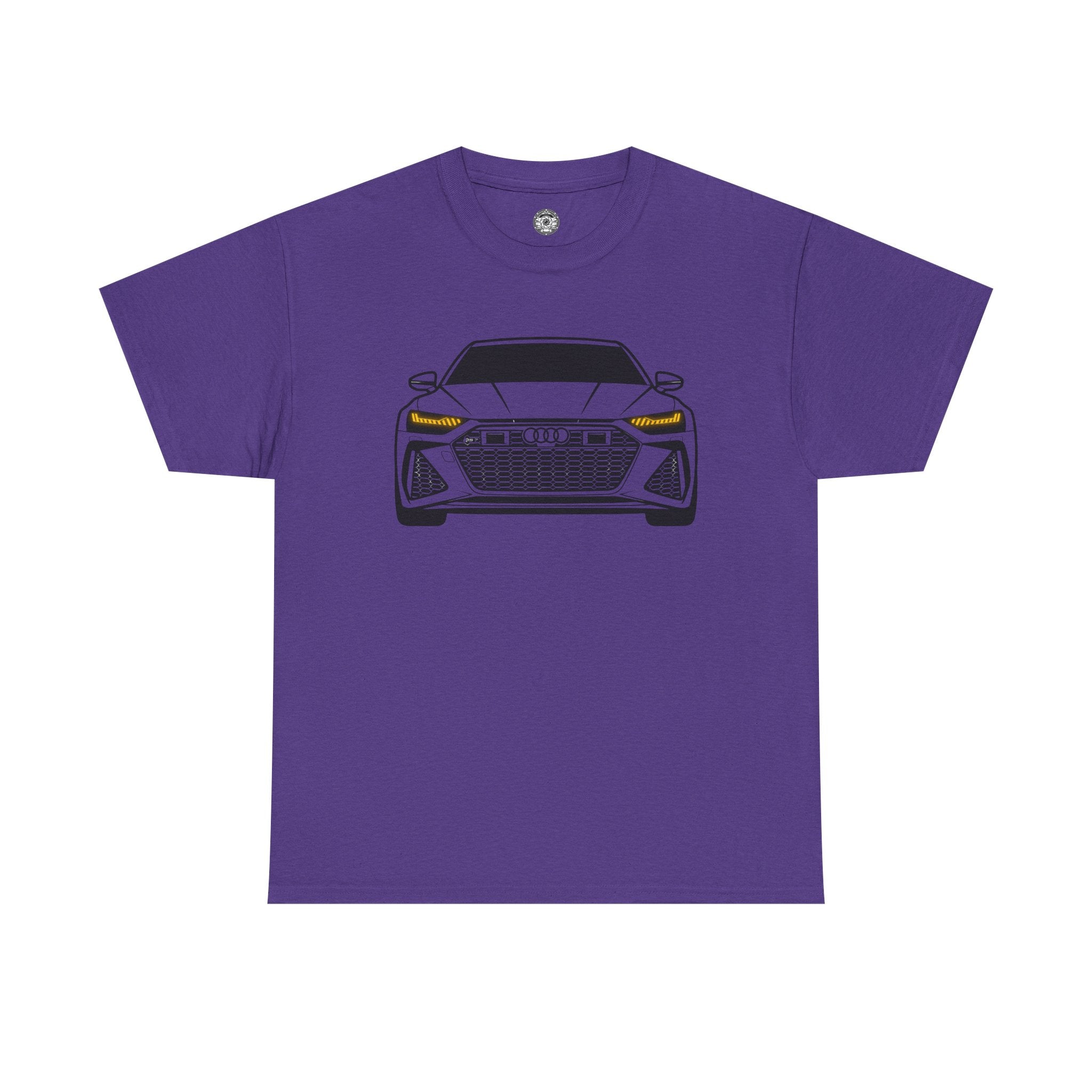 Unisex Heavy Cotton Tee — Illuminated Matrix Headlights (Yellow)