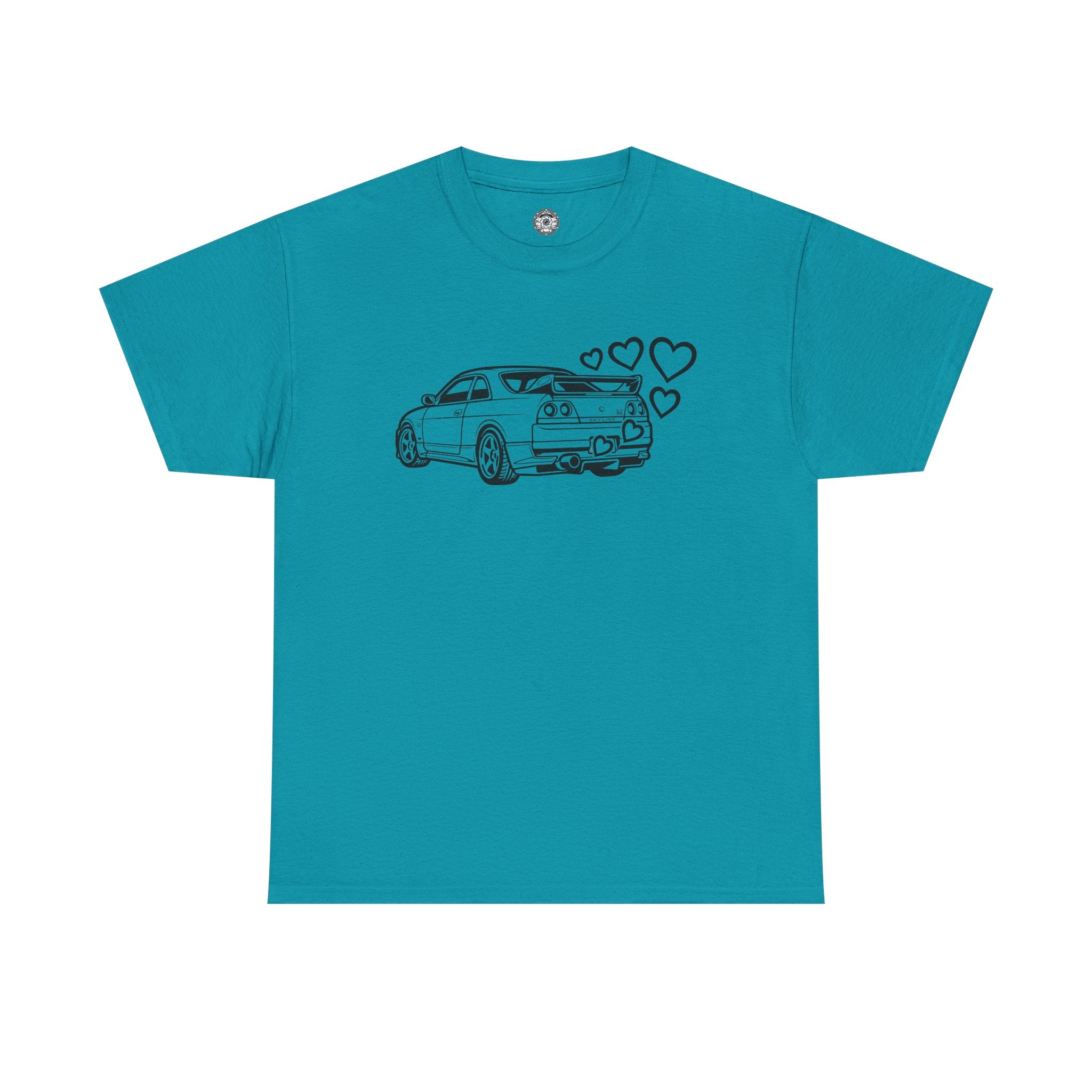 Unisex Heavy Cotton Tee — JDM Car with Hearts