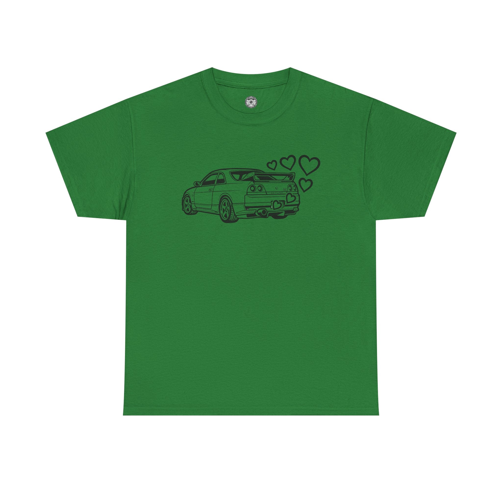 Unisex Heavy Cotton Tee — JDM Car with Hearts