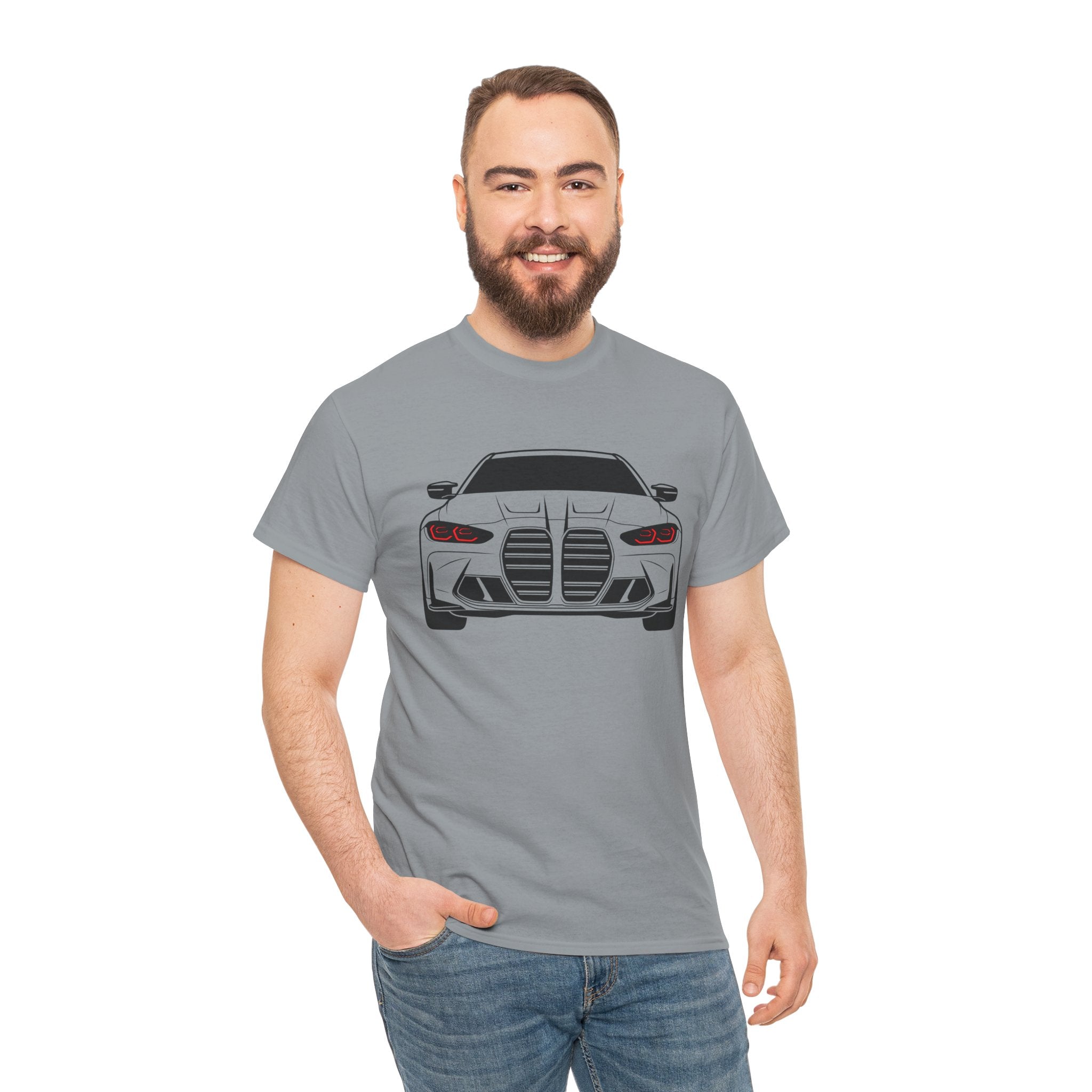 Unisex Heavy Cotton Tee — G80 Illuminated Headlights (Red)