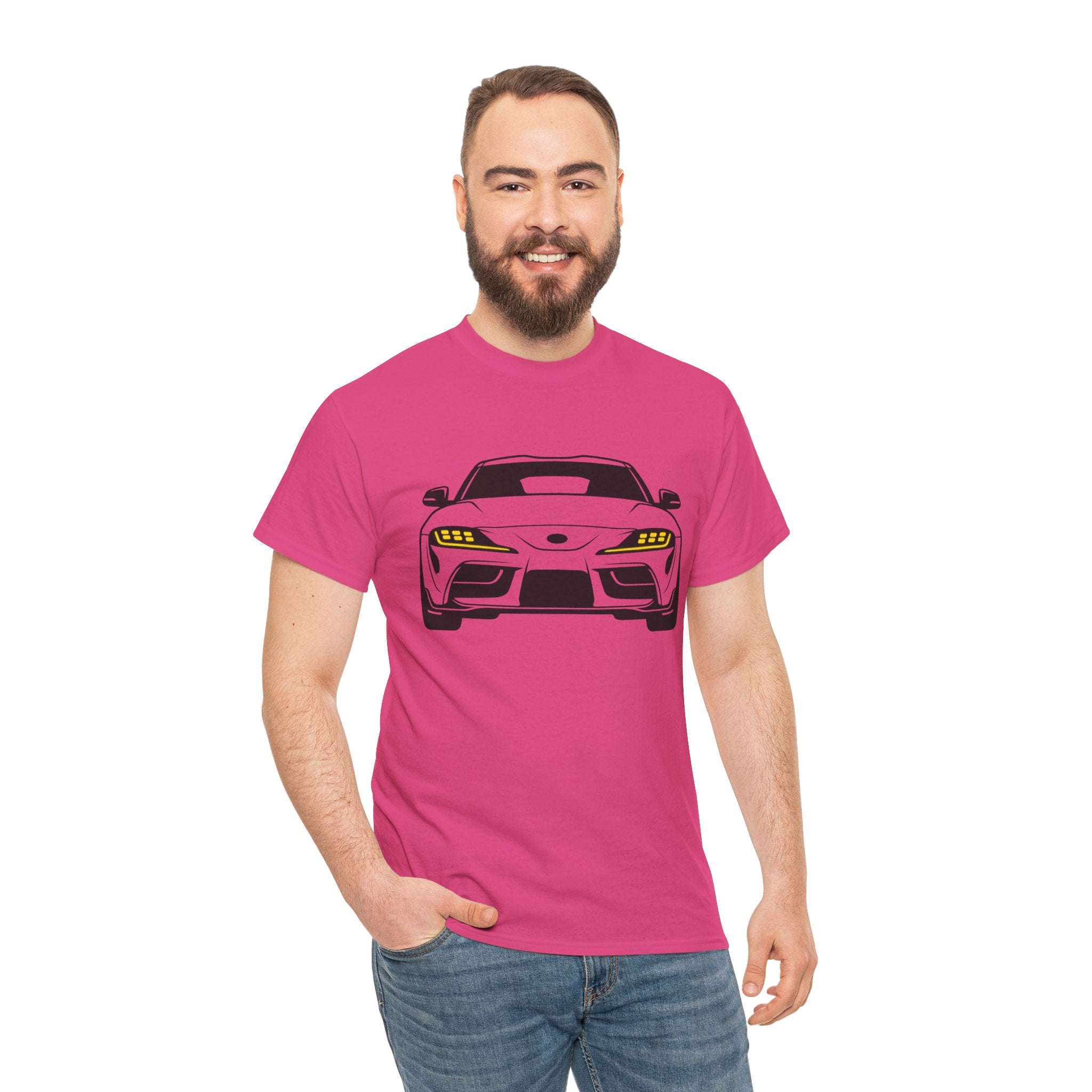 Unisex Heavy Cotton Tee — A90 Illuminated Headlights (Yellow)