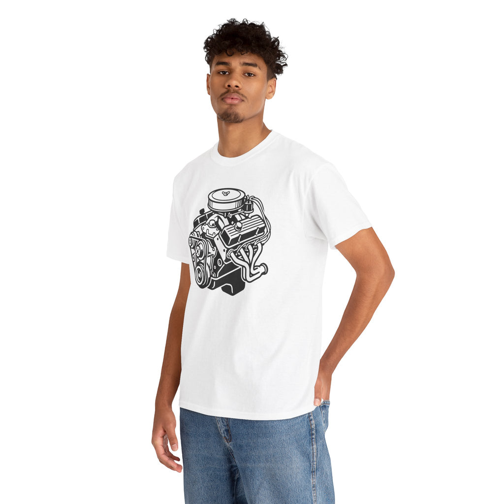 Unisex Heavy Cotton Tee — Engine Illustration (Big Block)