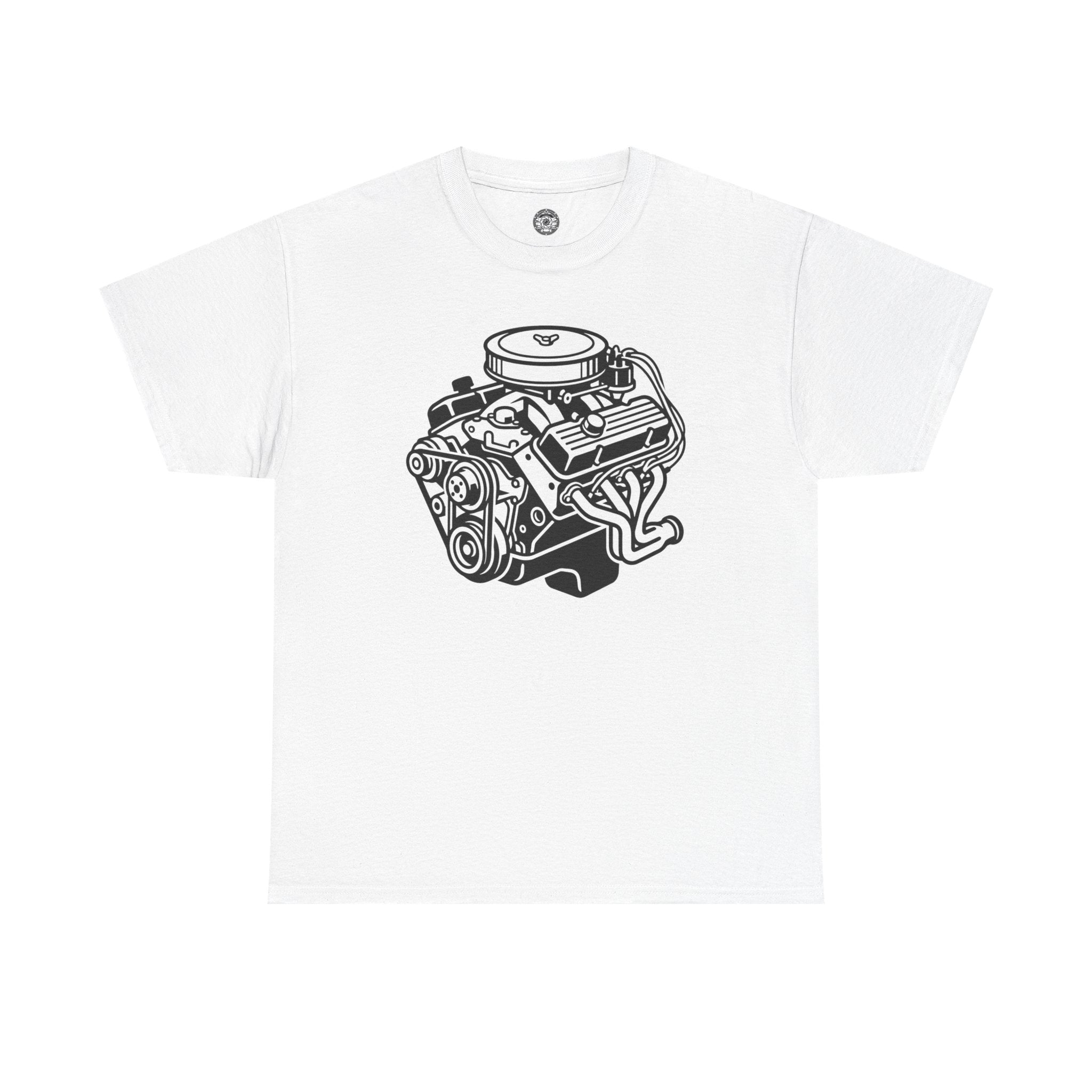 Unisex Heavy Cotton Tee — Engine Illustration (Big Block)