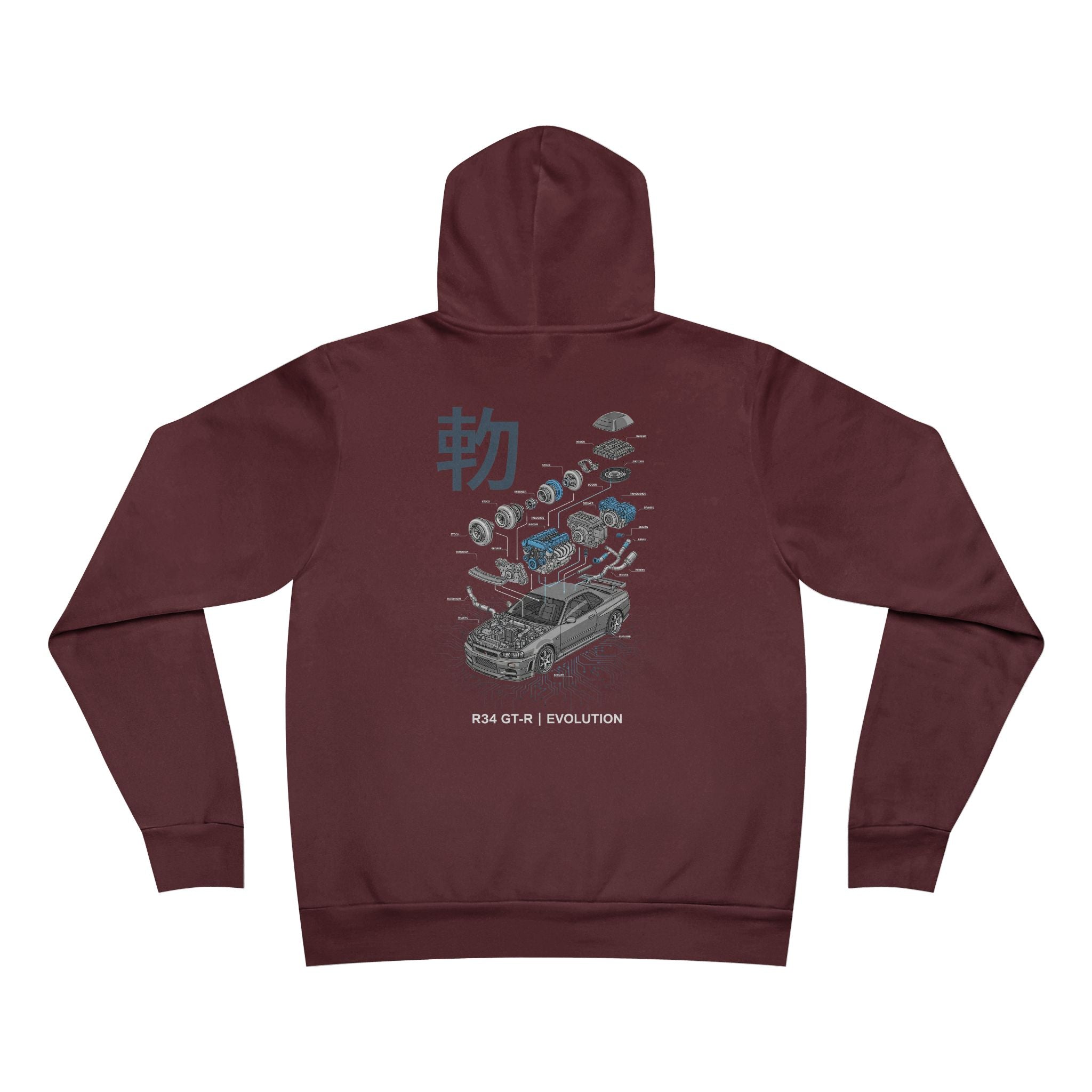 Unisex Sponge Fleece Pullover Hoodie — R34 Blueprint