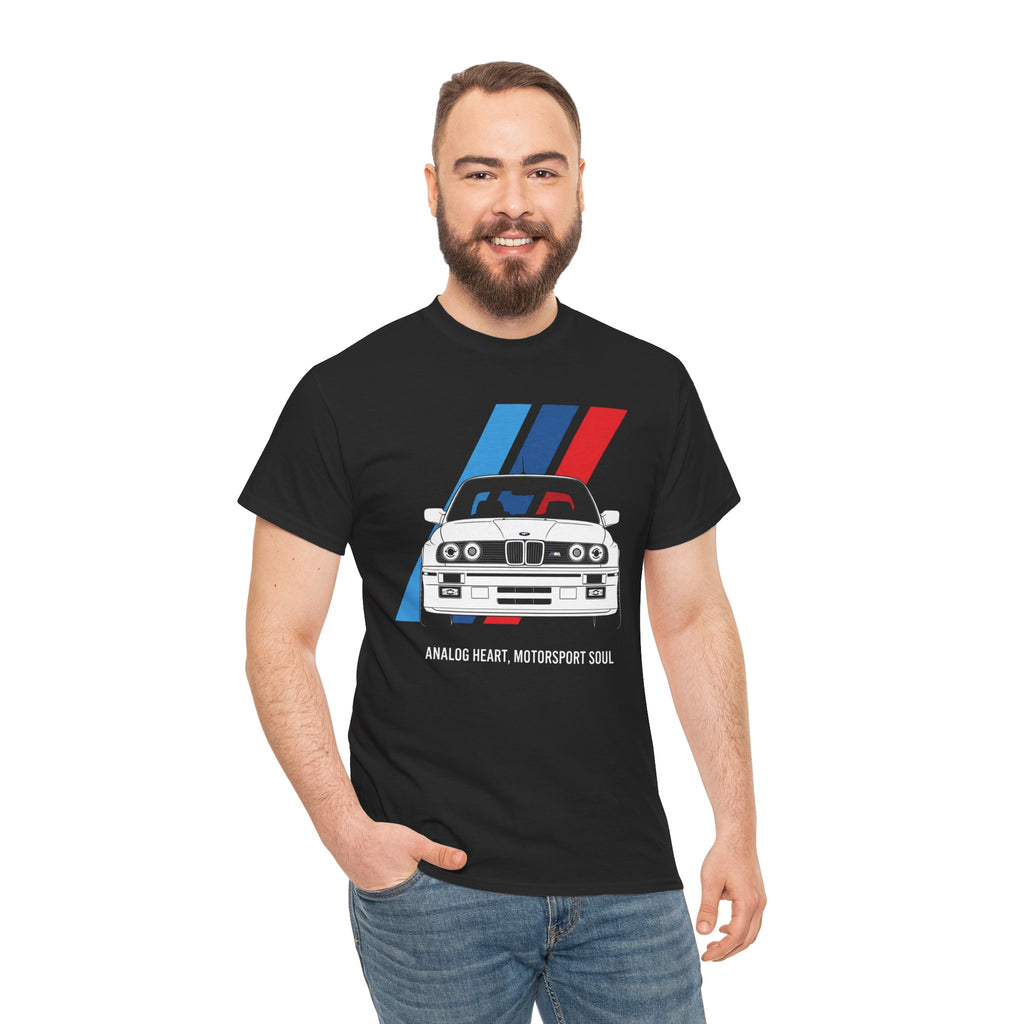 Unisex Heavy Cotton Tee — Analog Heart, Motorsport Soul