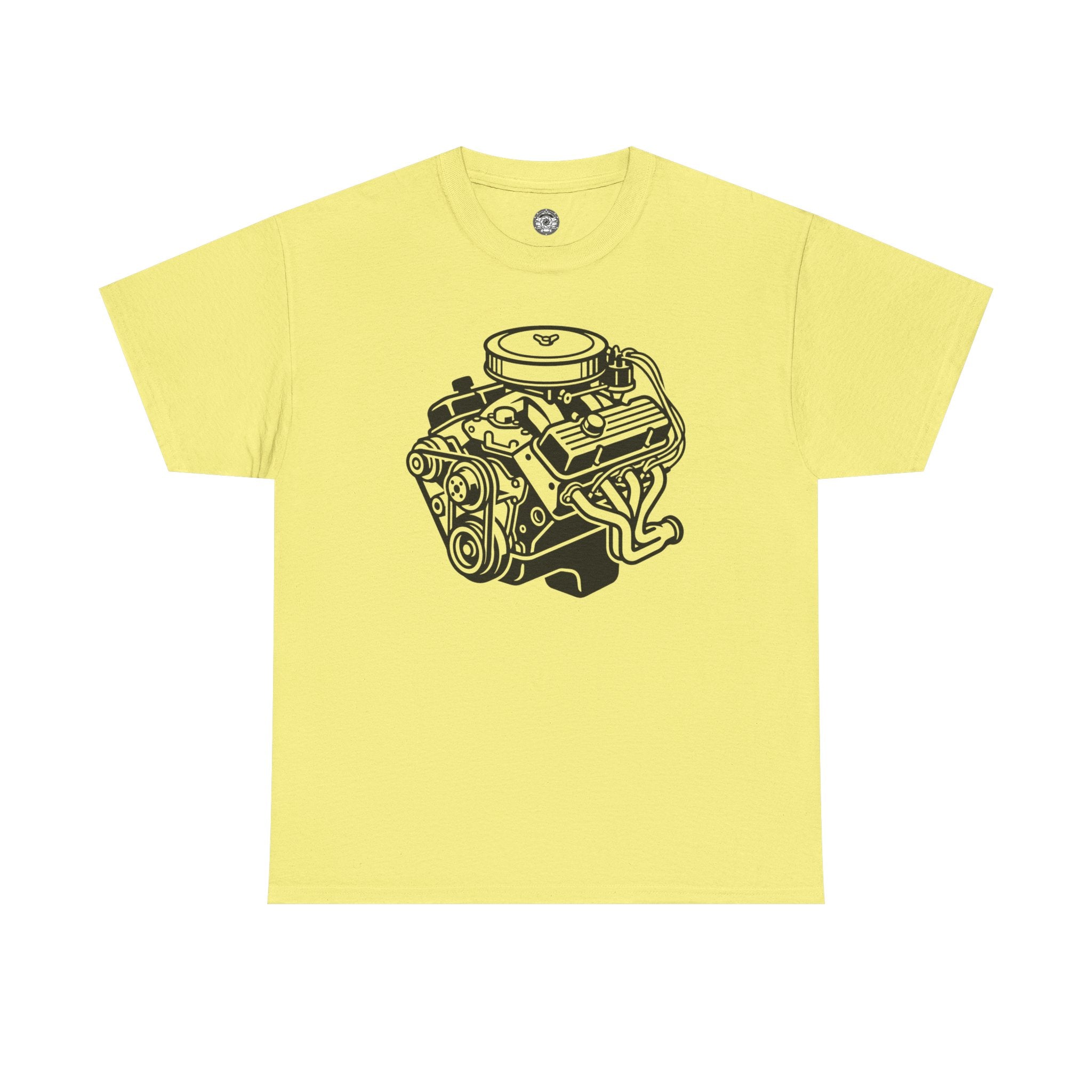Unisex Heavy Cotton Tee — Engine Illustration (Big Block)