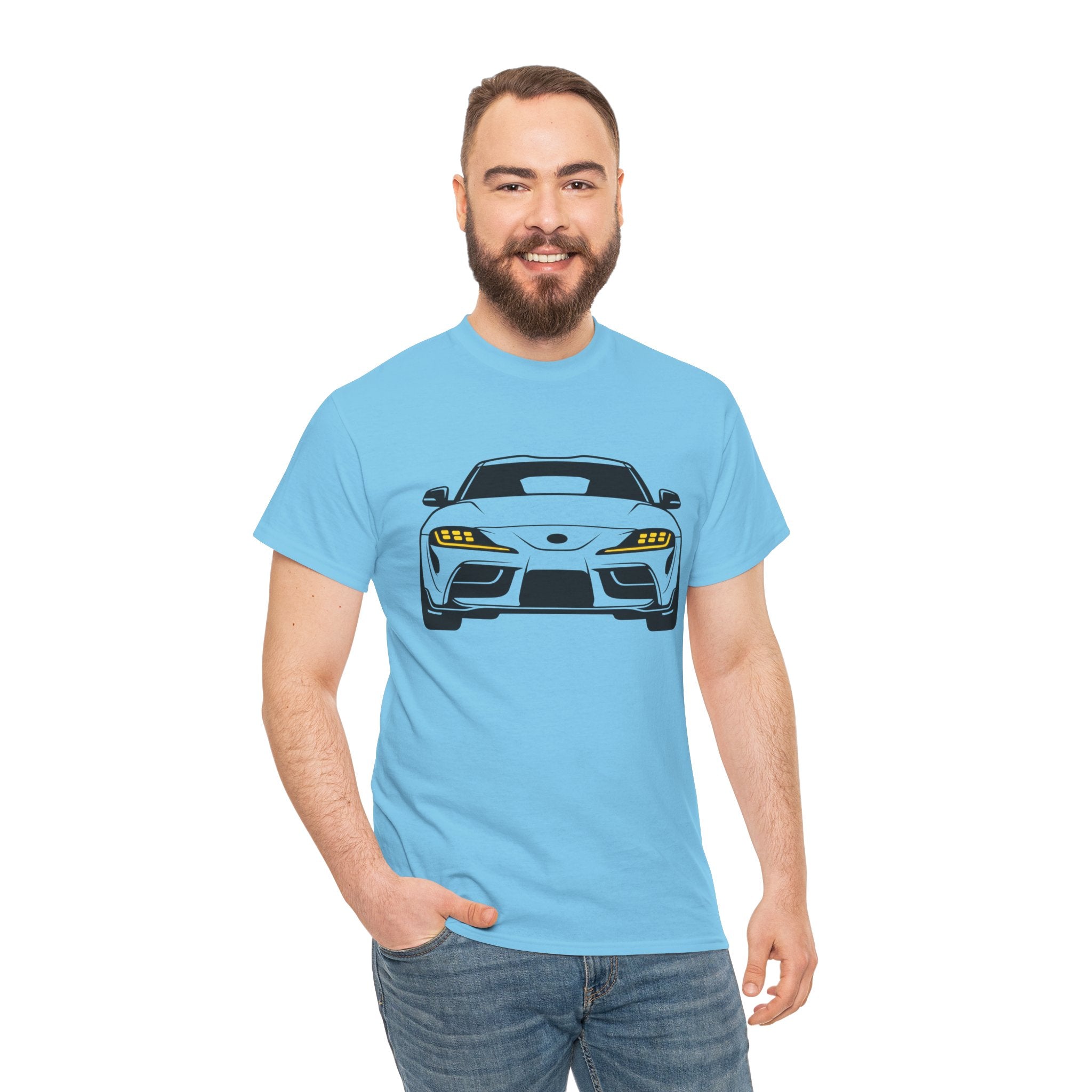 Unisex Heavy Cotton Tee — A90 Illuminated Headlights (Yellow)