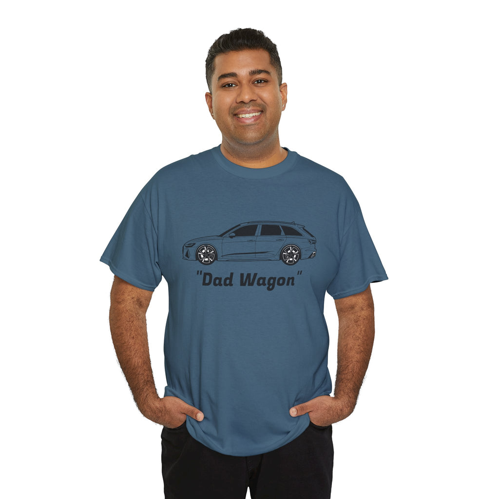 Unisex Heavy Cotton Tee — Twin-Turbo V8 "Dad Wagon"