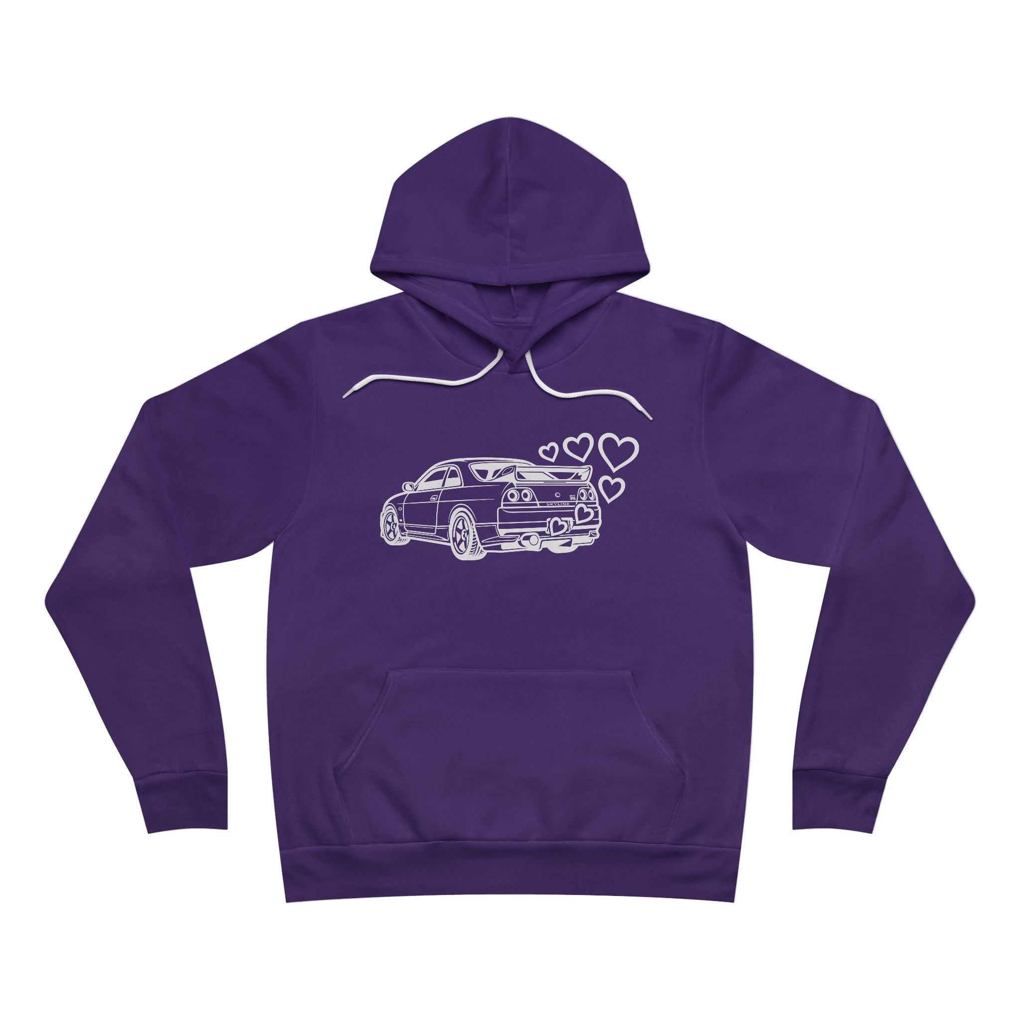 Unisex Sponge Fleece Pullover Hoodie — JDM Car with Hearts