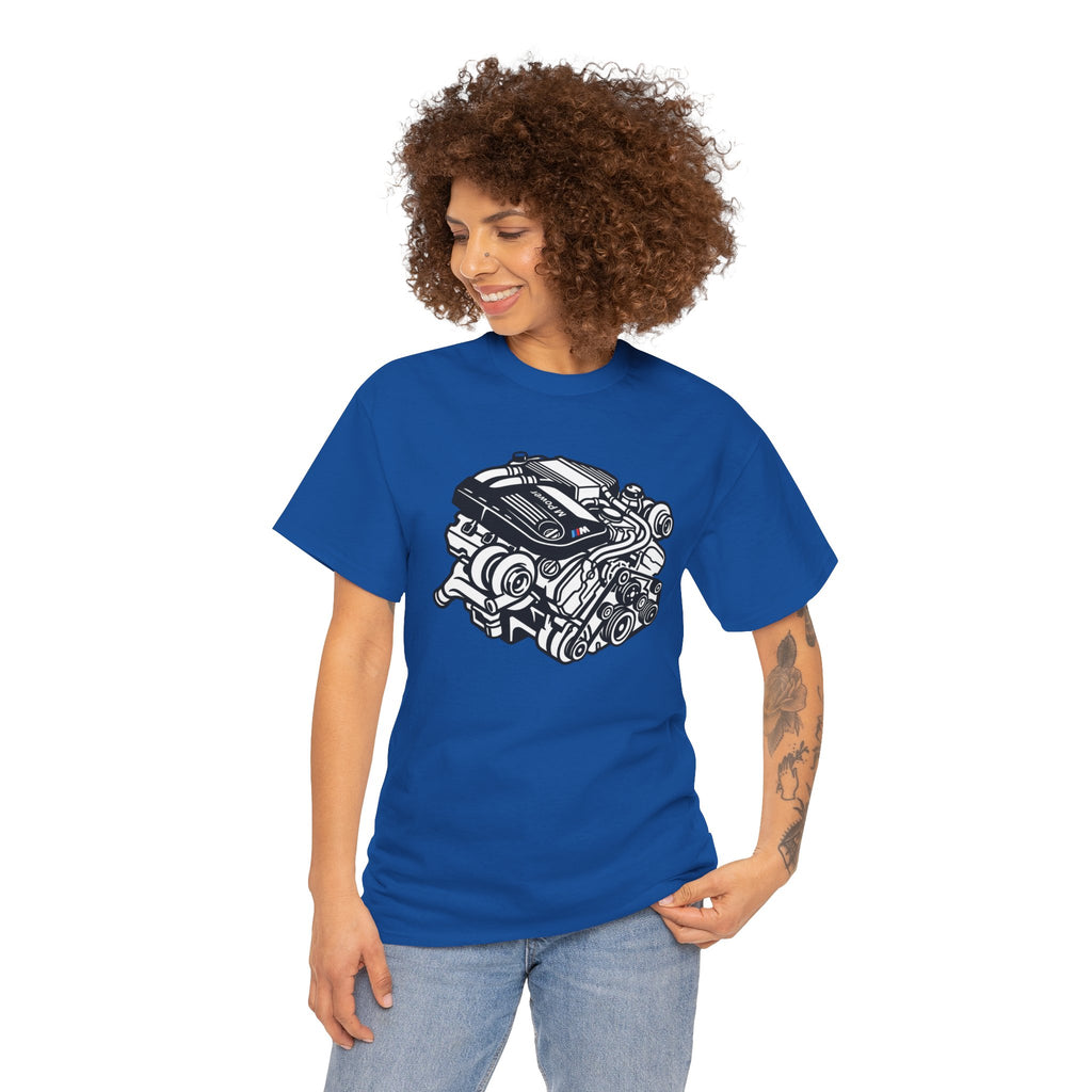 Unisex Heavy Cotton Tee — Engine Illustration (S58)