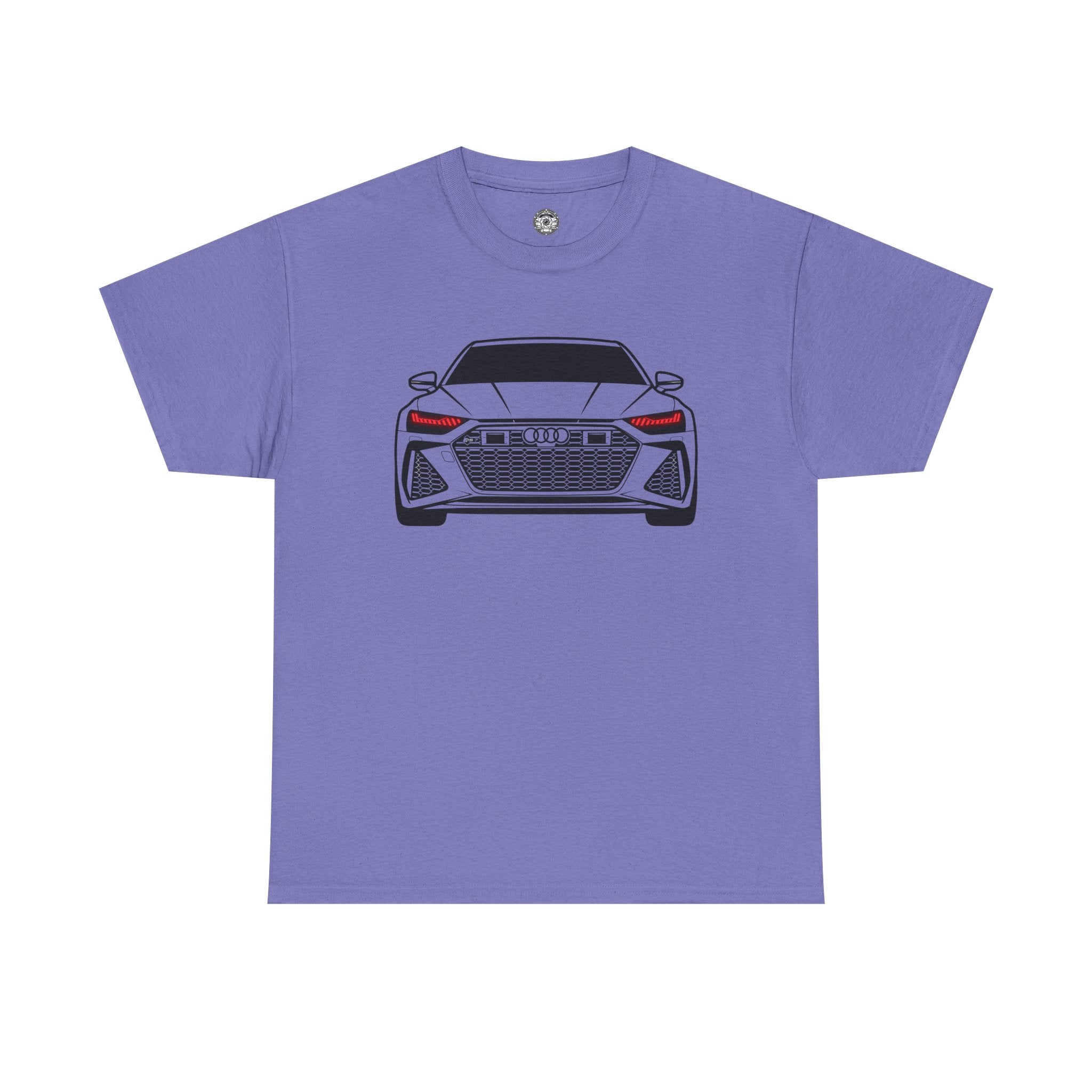 Unisex Heavy Cotton Tee — Illuminated Matrix Headlights (Red)