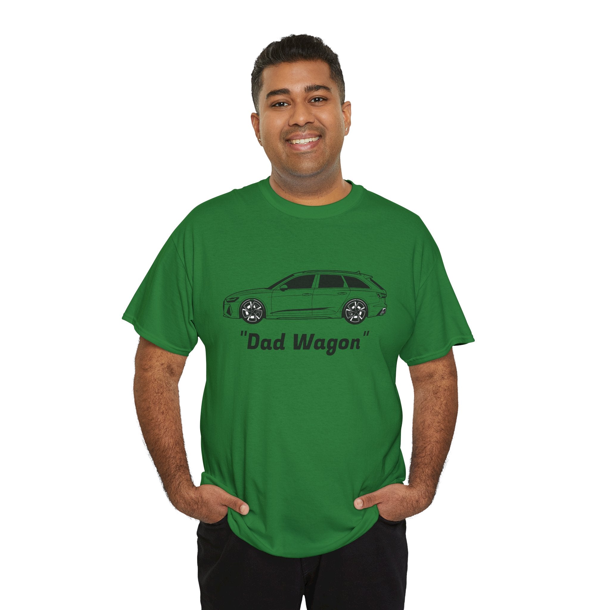 Unisex Heavy Cotton Tee — Twin-Turbo V8 "Dad Wagon"