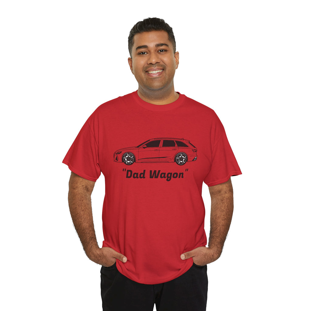 Unisex Heavy Cotton Tee — Twin-Turbo V8 "Dad Wagon"