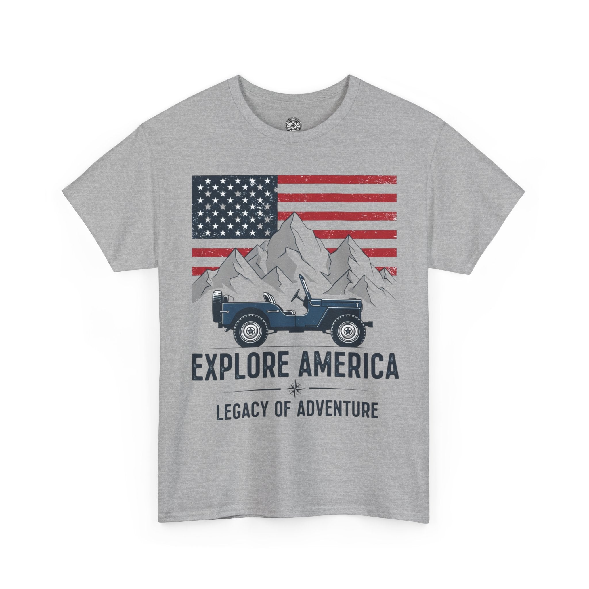Unisex Heavy Cotton Tee — Explore America: Legacy of Adventure