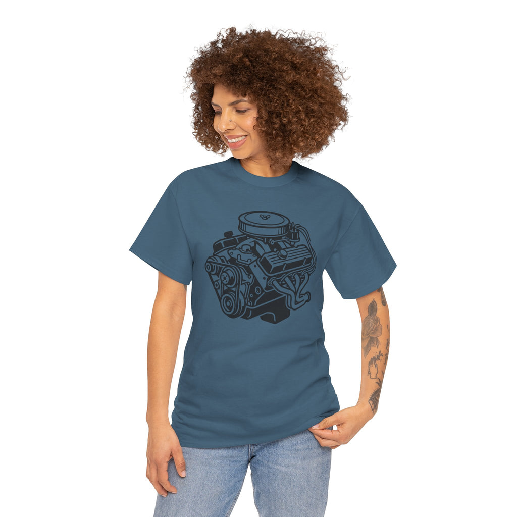 Unisex Heavy Cotton Tee — Engine Illustration (Big Block)