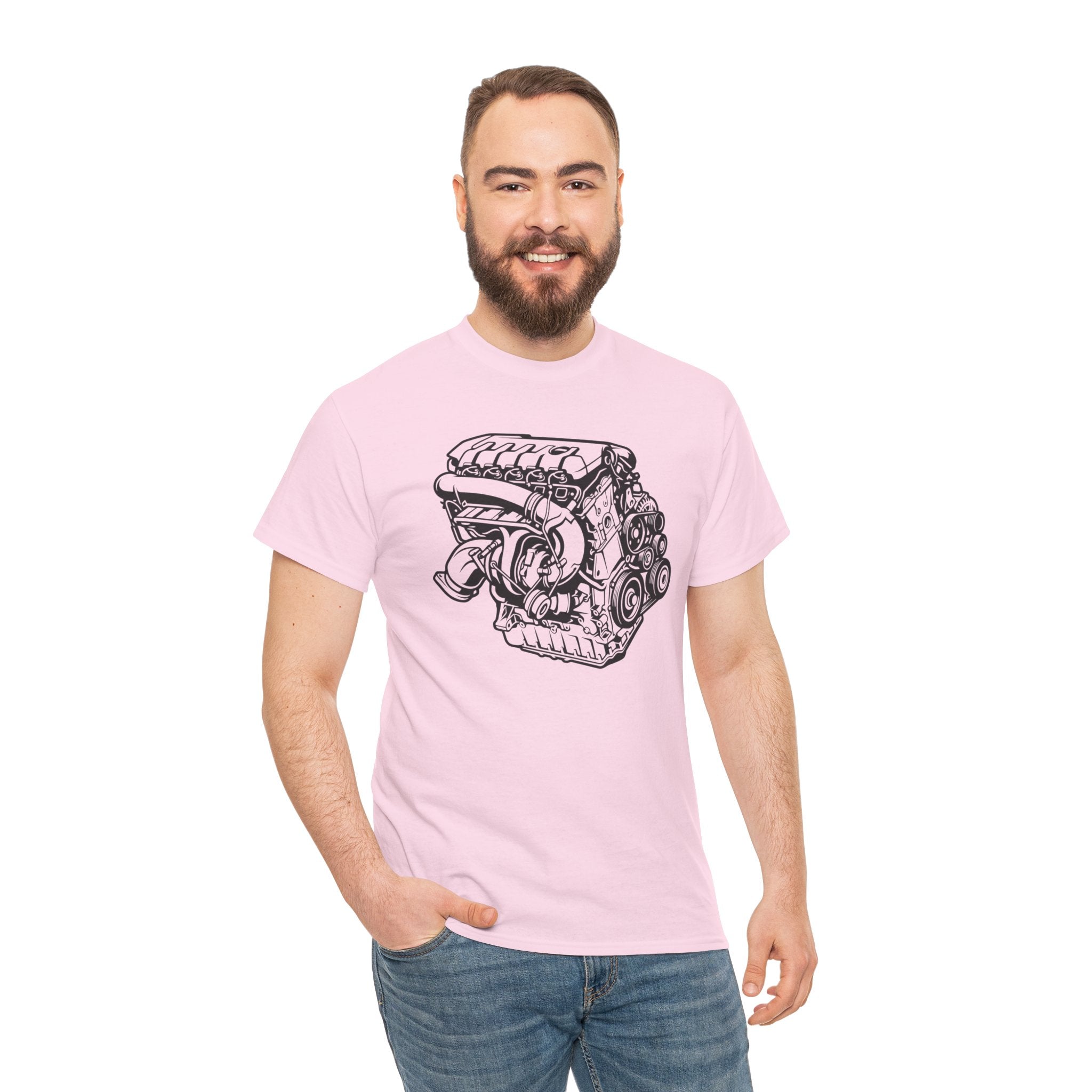 Unisex Heavy Cotton Tee — Engine Illustration (DAZA)