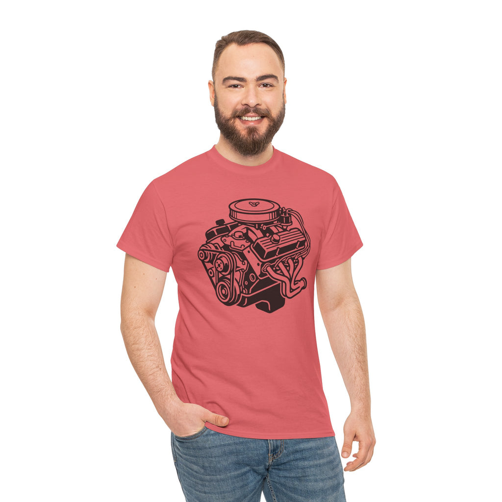 Unisex Heavy Cotton Tee — Engine Illustration (Big Block)