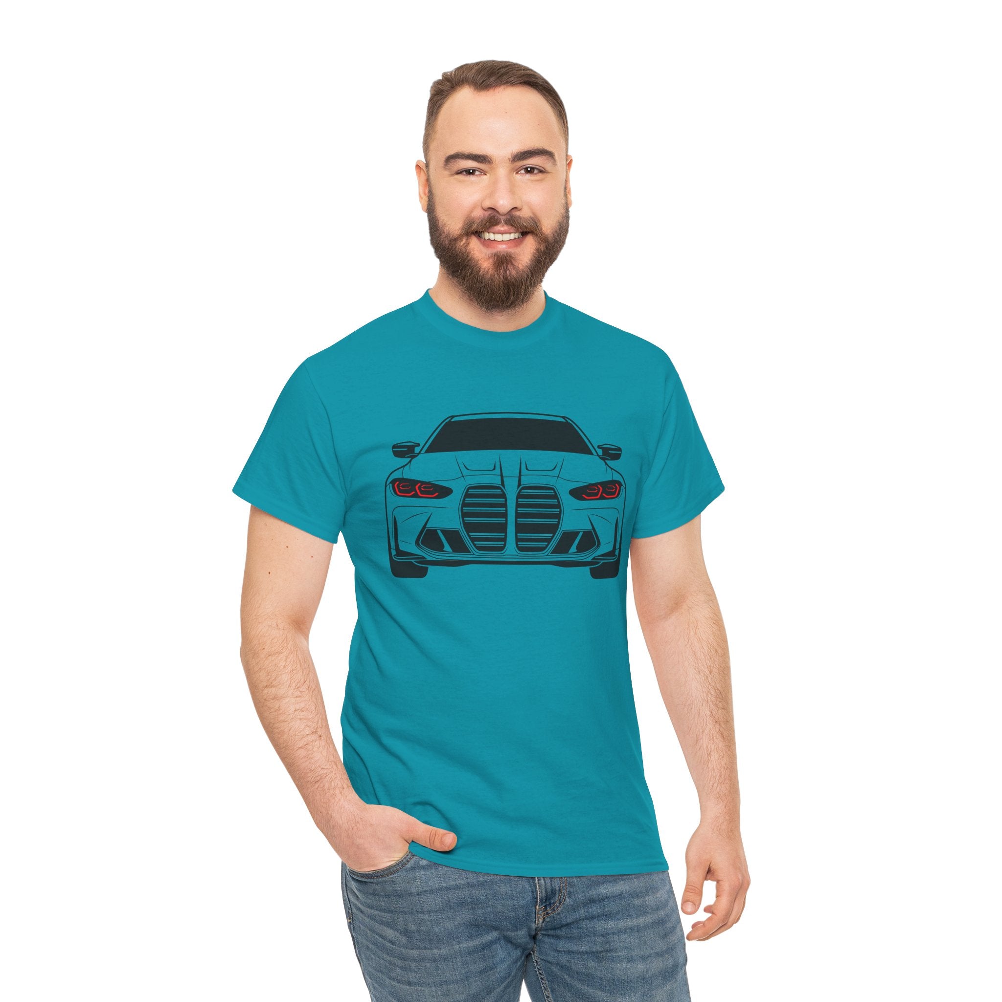 Unisex Heavy Cotton Tee — G80 Illuminated Headlights (Red)