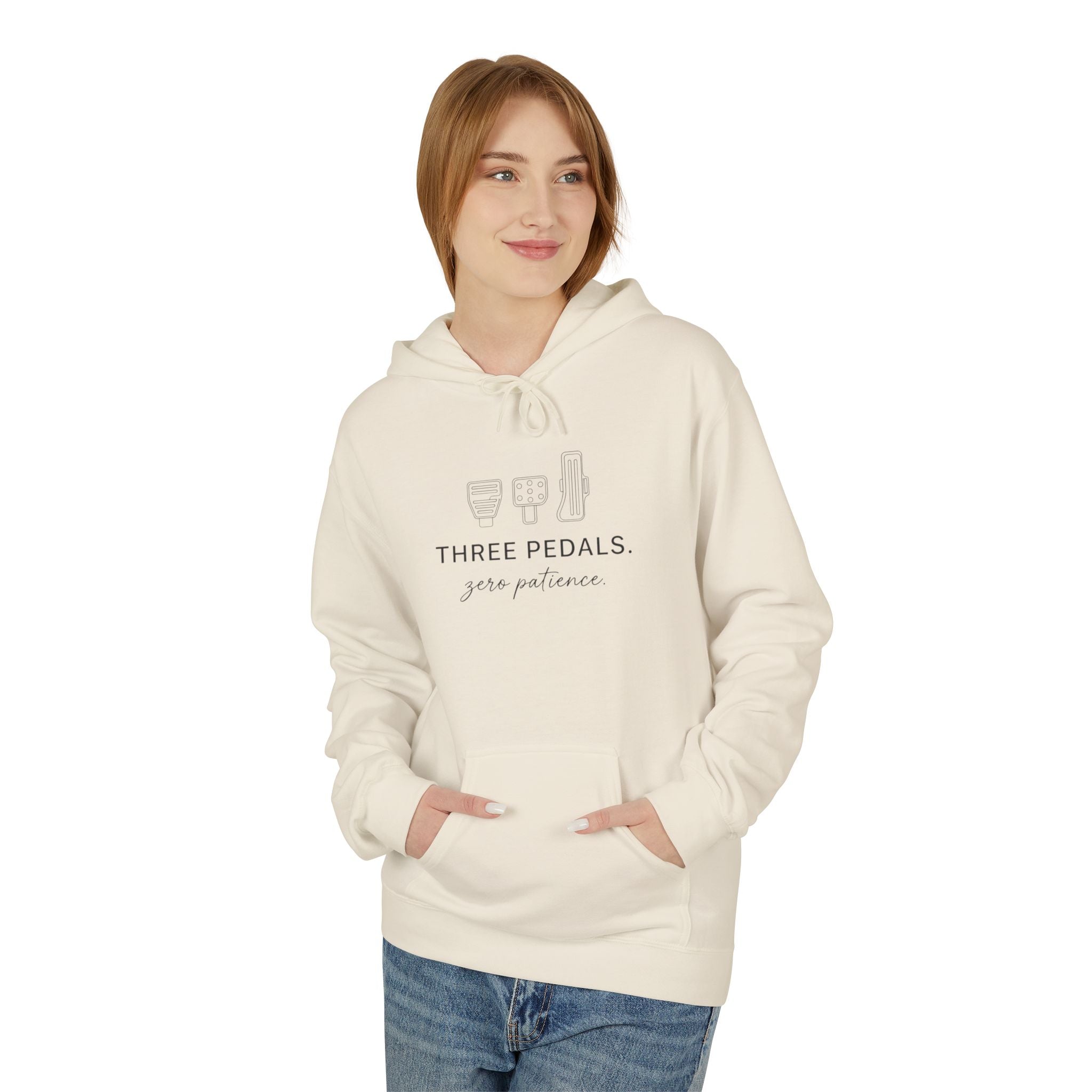 Women's Midweight Softsyle Fleece Hoodie — Three Pedals, Zero Patience