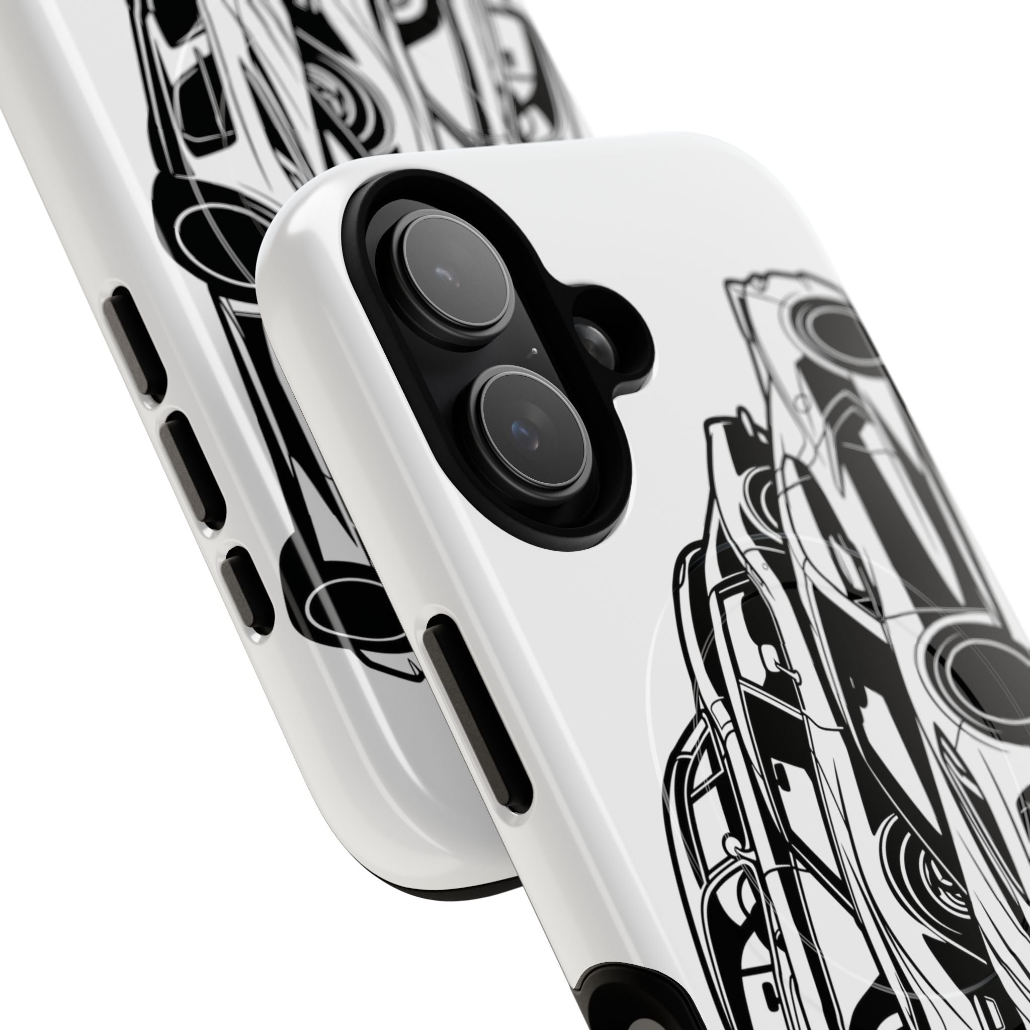 Tough Magnetic Phone Case — Black/White 3 Generation Cars
