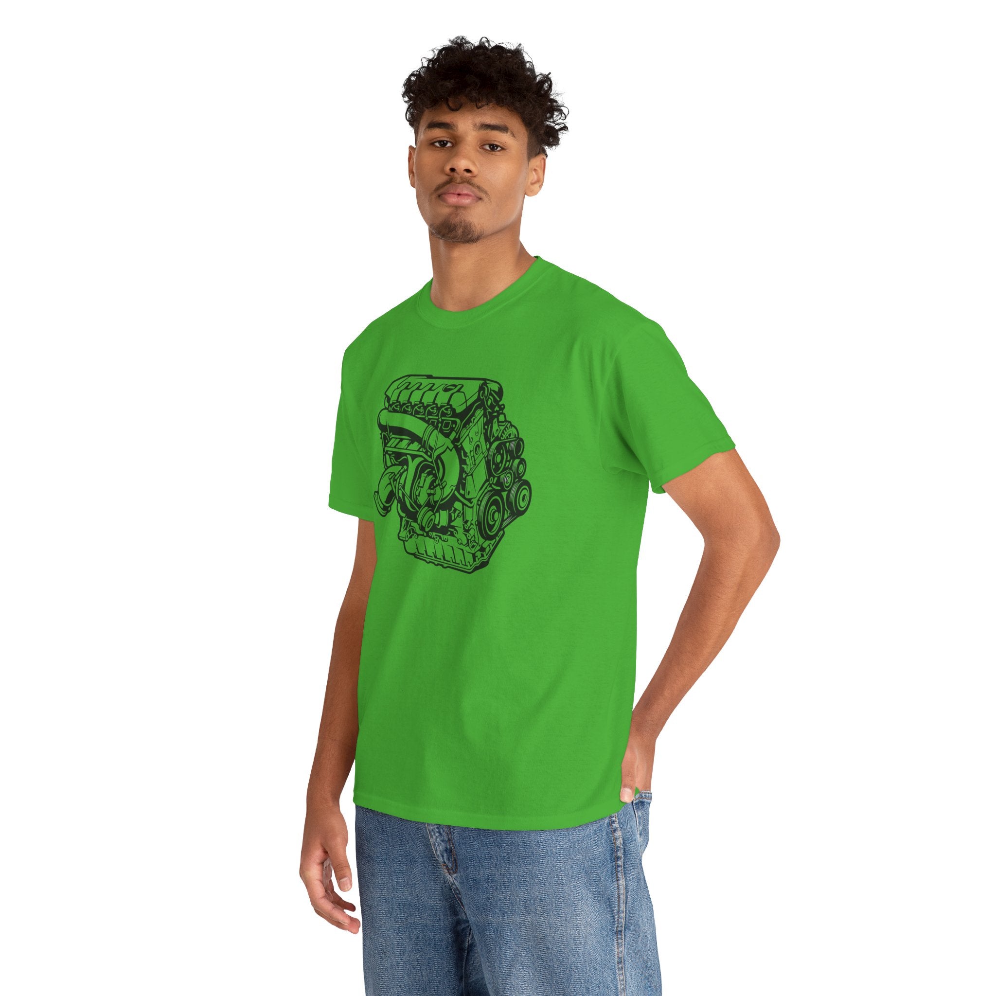 Unisex Heavy Cotton Tee — Engine Illustration (DAZA)