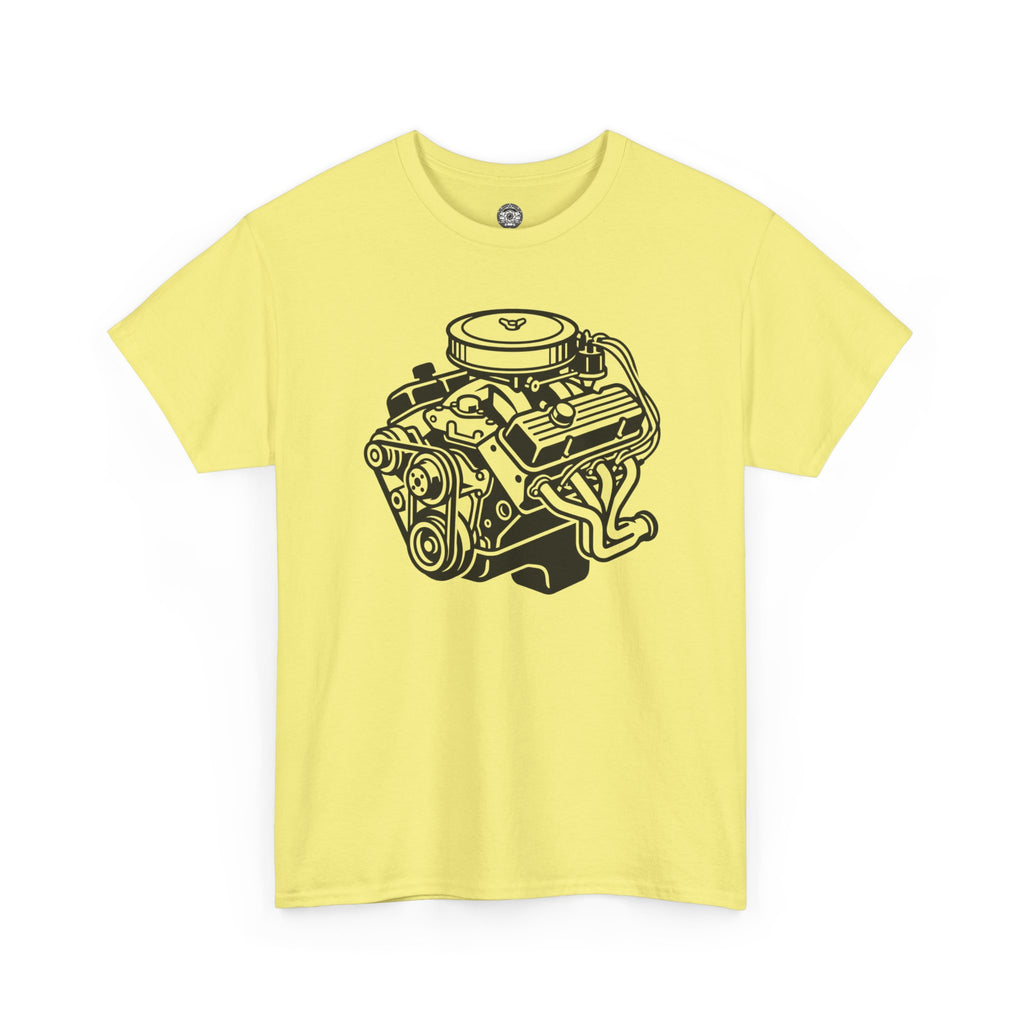 Unisex Heavy Cotton Tee — Engine Illustration (Big Block)