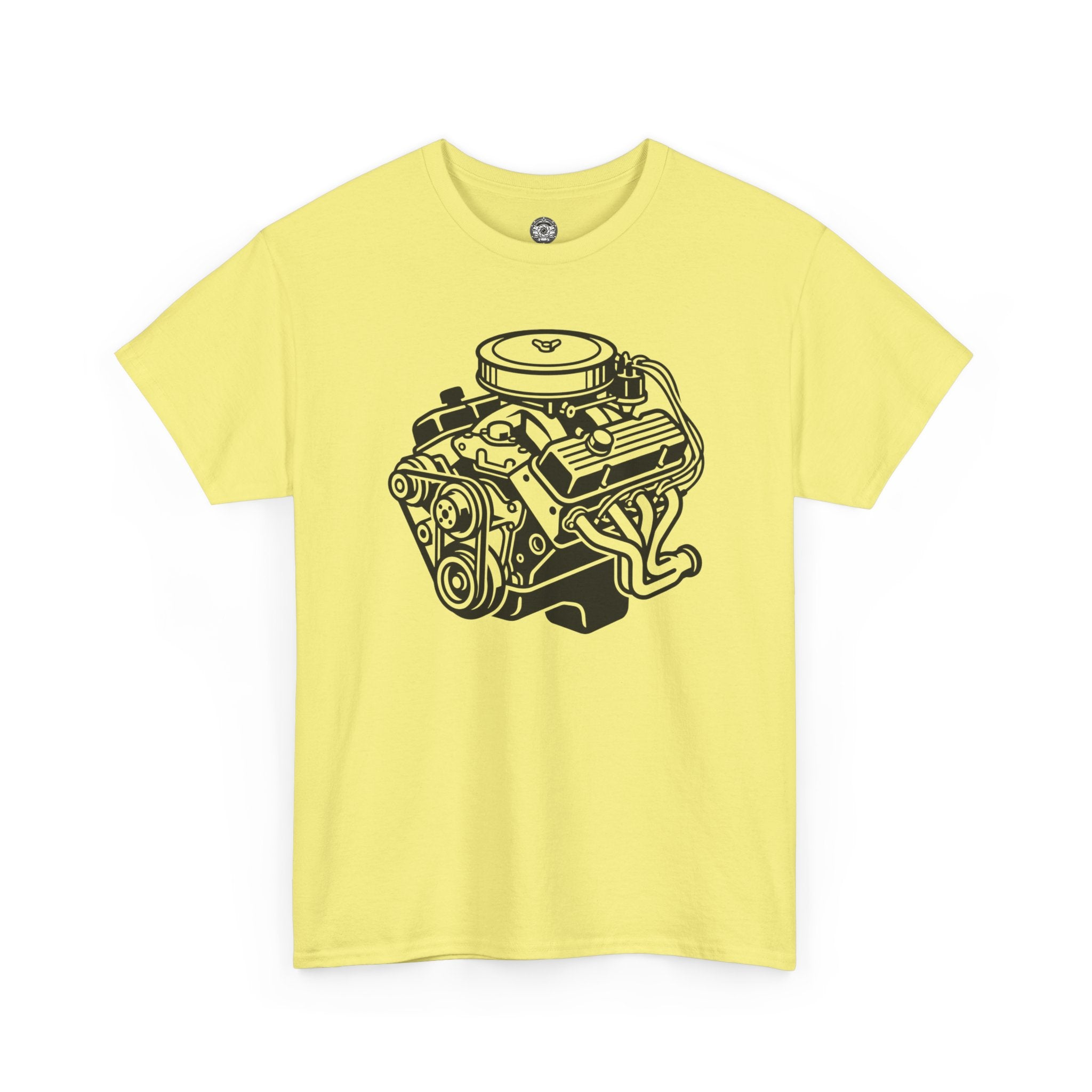 Unisex Heavy Cotton Tee — Engine Illustration (Big Block)