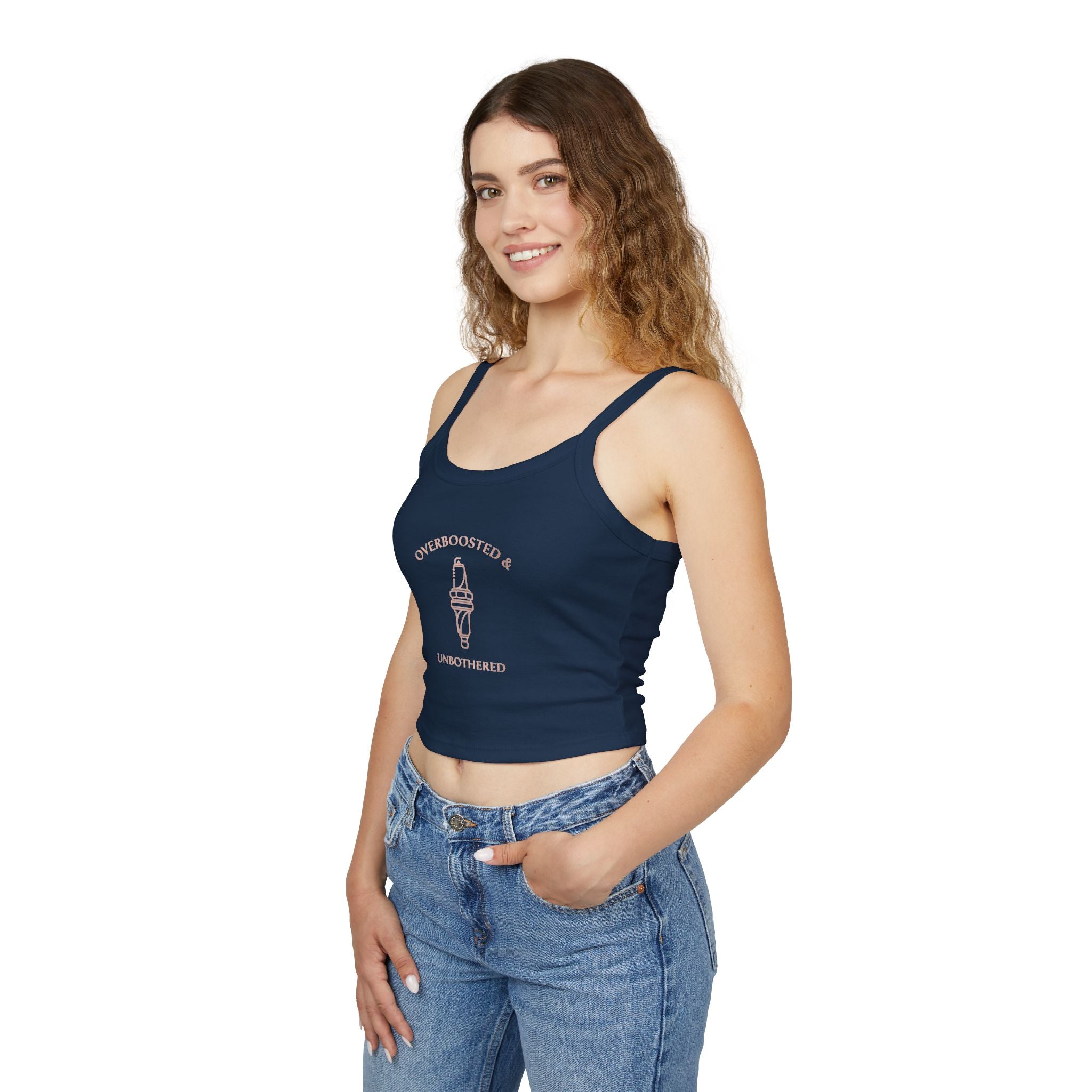 Women's Spaghetti Strap Tank — Overboosted & Unbothered