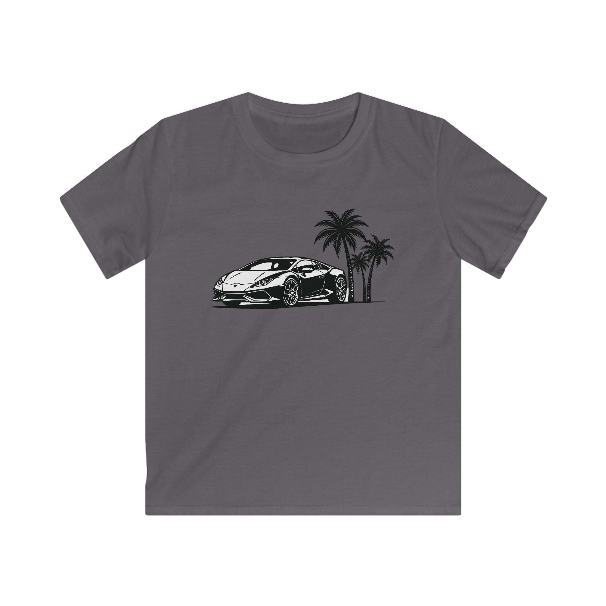 Kids Softstyle Tee — Supercar/Palm Trees