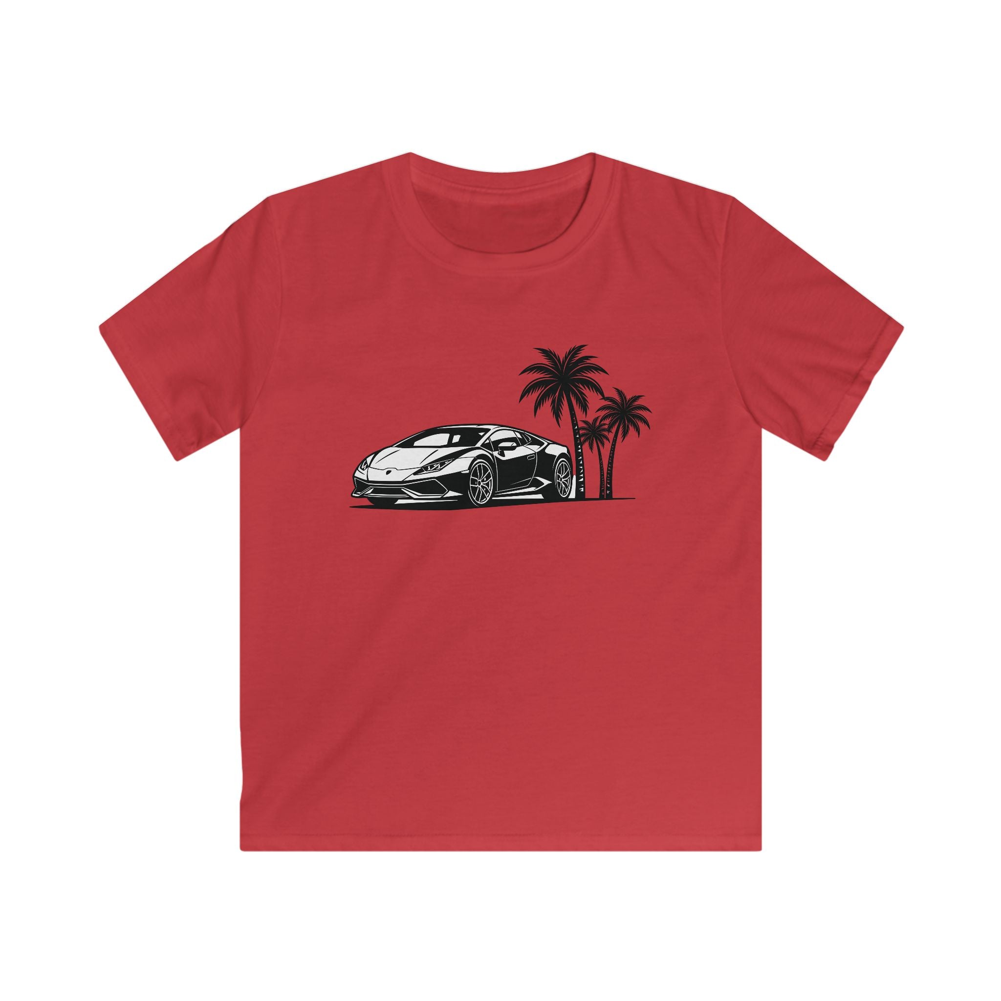 Kids Softstyle Tee — Supercar/Palm Trees