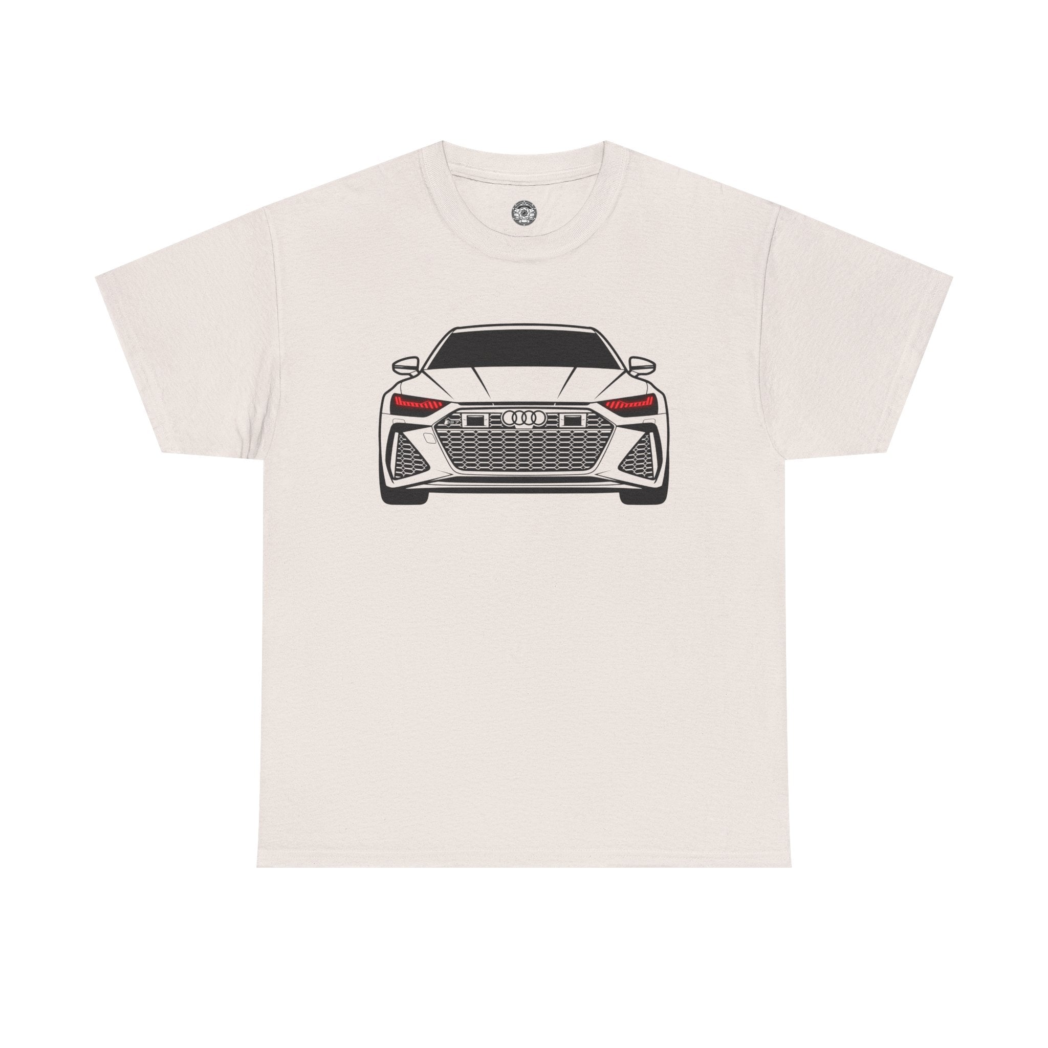 Unisex Heavy Cotton Tee — Illuminated Matrix Headlights (Red)